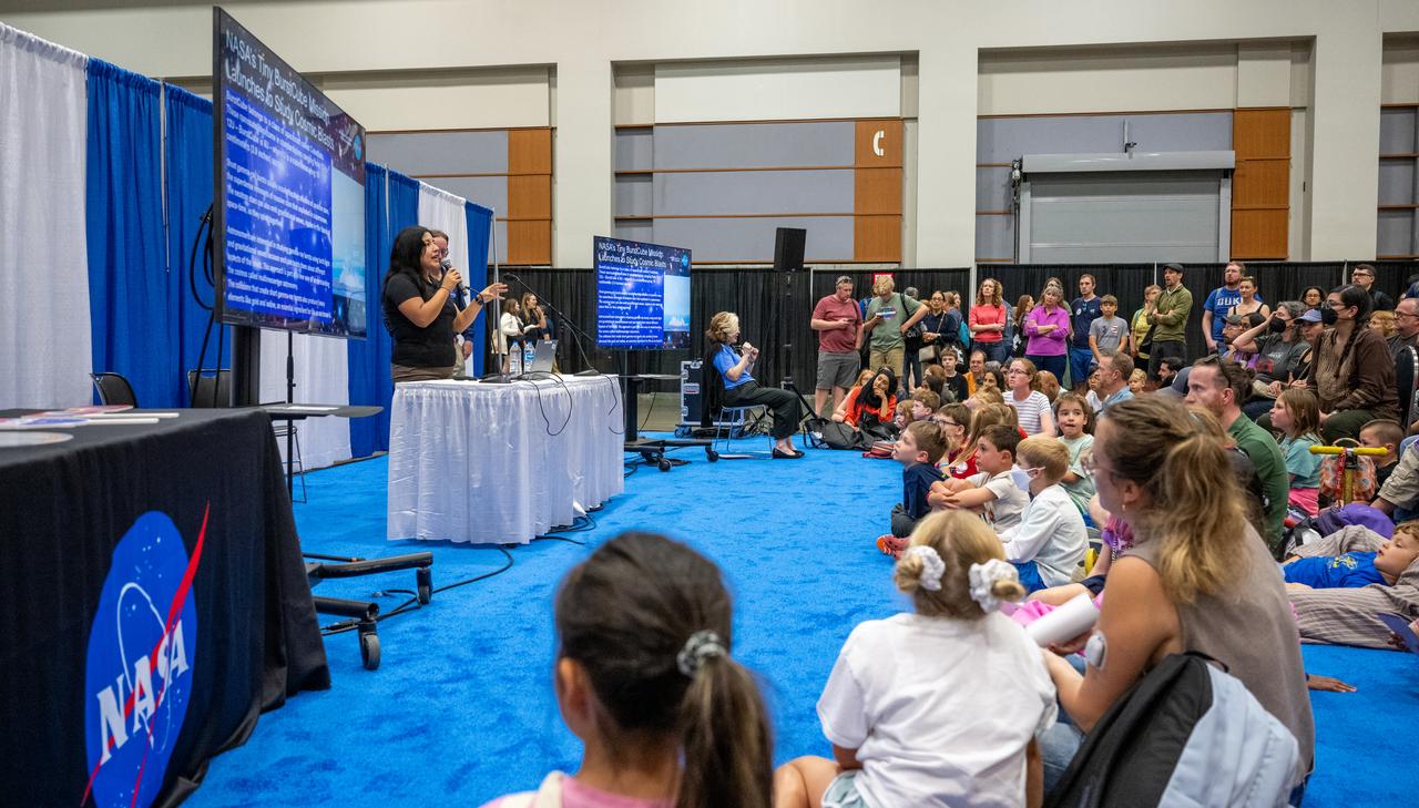 NASA Science Mission Directorate Program Executive Rosa Avalos-Warren delivers remarks during the Library of Congress National Book Festival Saturday, Aug. 24, 2024, at the Walter E. Washington Convention Center in Washington. Photo Credit: (NASA/Keegan Barber)