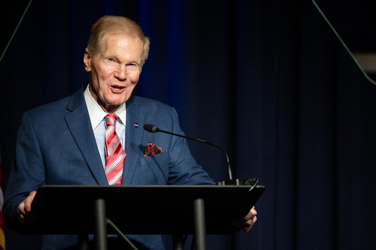 NASA Administrator Bill Nelson delivers remarks, Monday, Sept. 9, 2024, during a NASA Town Hall with the director of the White House Office of Science and Technology Policy at the Mary W. Jackson NASA Headquarters building in Washington. Photo Credit: (NASA/Joel Kowsky)