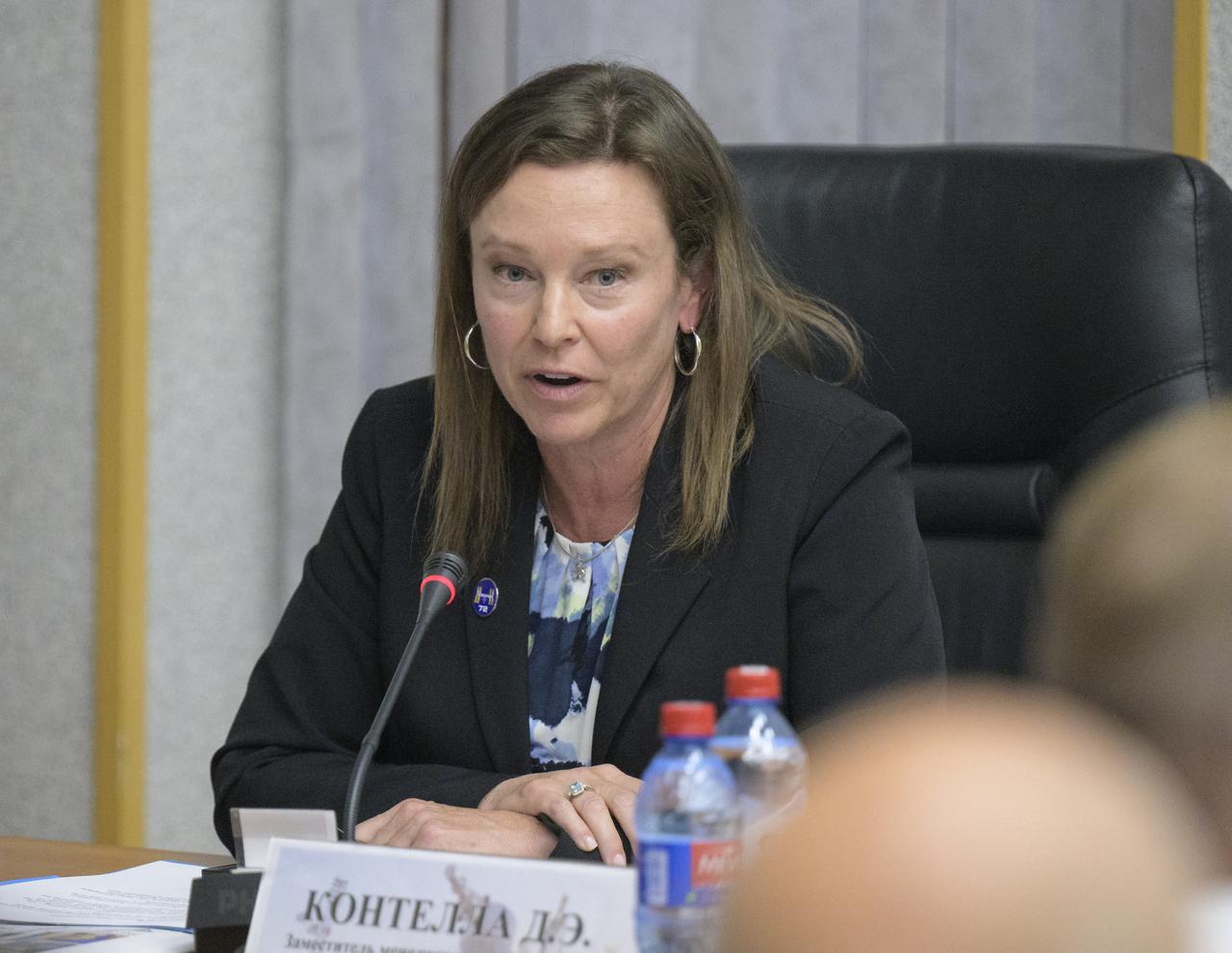 NASA International Space Station Program Deputy Manager, Dina Contella, is seen during the State Commission meeting to approve the Soyuz launch of the Expedition 72 crew to the International Space Station, Tuesday, Sept. 10, 2024 at the Cosmonaut Hotel in Baikonur, Kazakhstan. Expedition 72 crew members: NASA astronaut Don Pettit, Roscosmos cosmonauts Alexey Ovchinin, and Ivan Vagner, are scheduled to launch aboard their Soyuz MS-26 spacecraft on September 11. Photo Credit: (NASA/Bill Ingalls)
