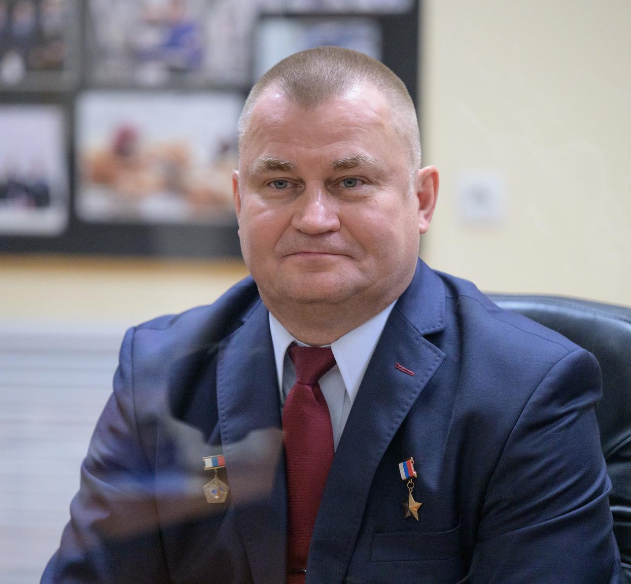 Roscosmos cosmonaut Alexey Ovchinin is seen during the State Commission meeting to approve the Soyuz launch of Expedition 72 crew to the International Space Station, Tuesday, Sept. 10, 2024 at the Cosmonaut Hotel in Baikonur, Kazakhstan. Expedition 72 crew members: NASA astronaut Don Pettit, Roscosmos cosmonauts Alexey Ovchinin, and Ivan Vagner, are scheduled to launch aboard their Soyuz MS-26 spacecraft on September 11. Photo Credit: (NASA/Bill Ingalls)