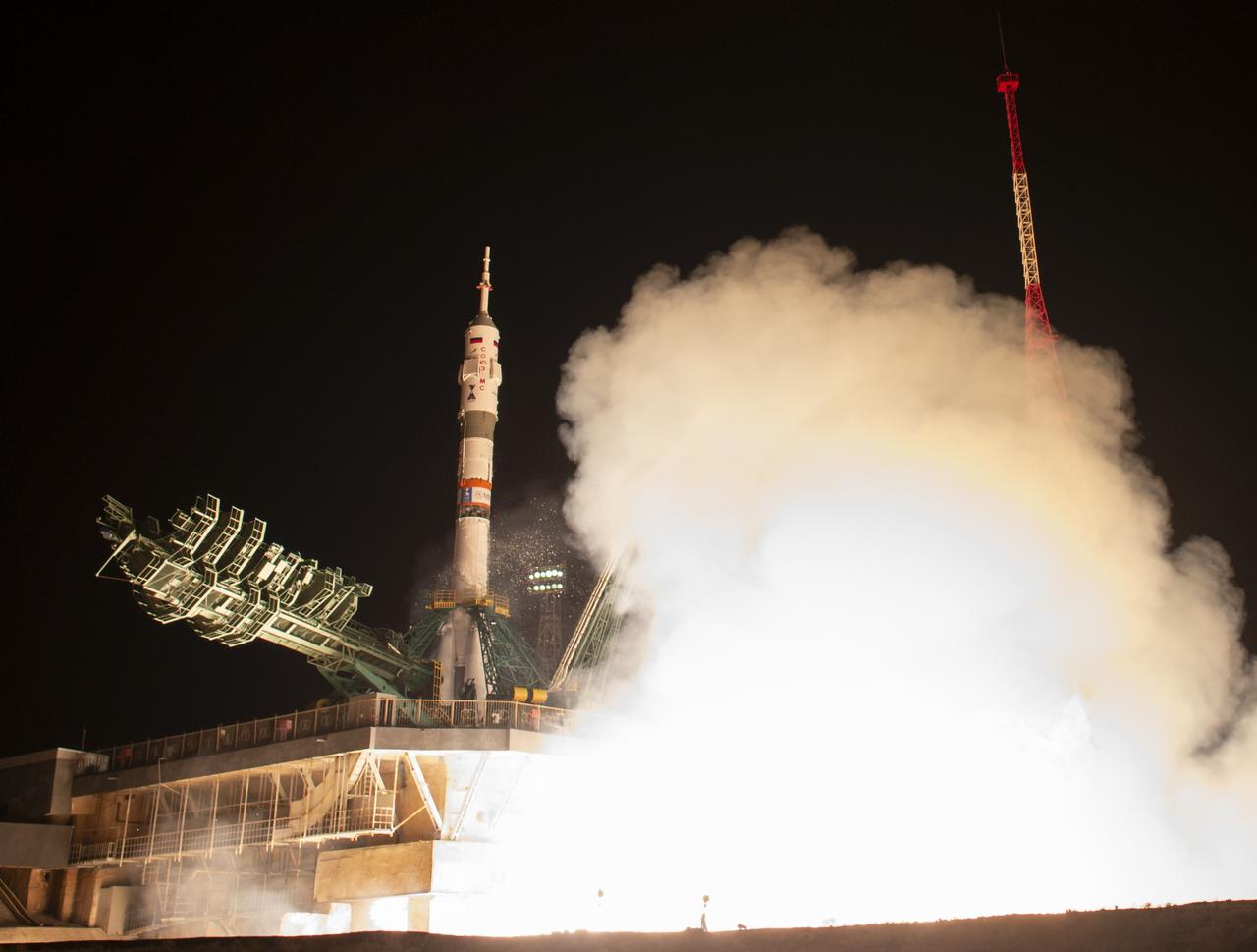 The Soyuz rocket launches to the International Space Station with Expedition 72 crew members: NASA astronaut Don Pettit, Roscosmos cosmonauts Alexey Ovchinin, and Ivan Vagner, onboard, Wednesday, Sept. 11, 2024, at the Baikonur Cosmodrome in Kazakhstan. Photo Credit: (NASA/Bill Ingalls)