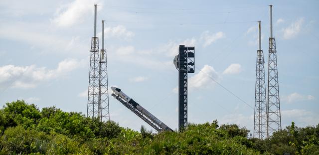 NASA’s SpaceX Crew-9 Falcon 9/Dragon Rollout at Space Launch C