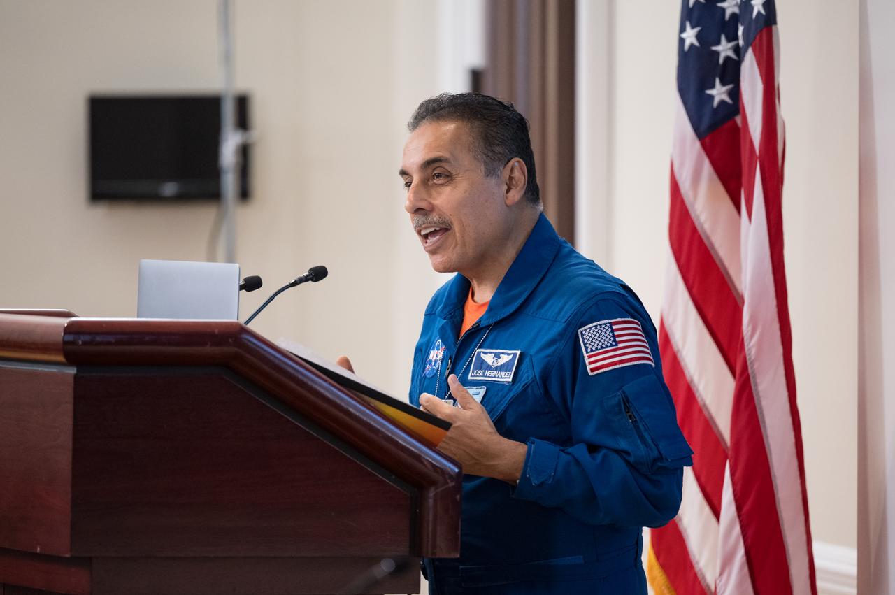 Jose Hernandez, retired NASA Astronaut, provides remarks at a White House Hispanic Heritage month event titled “Soaring Together: Inspiring the Next Generation of Space Leaders” at the Eisenhower Executive Office Building, Monday, Sept. 30, 2024 in Washington. Photo Credit: (NASA/Aubrey Gemignani)