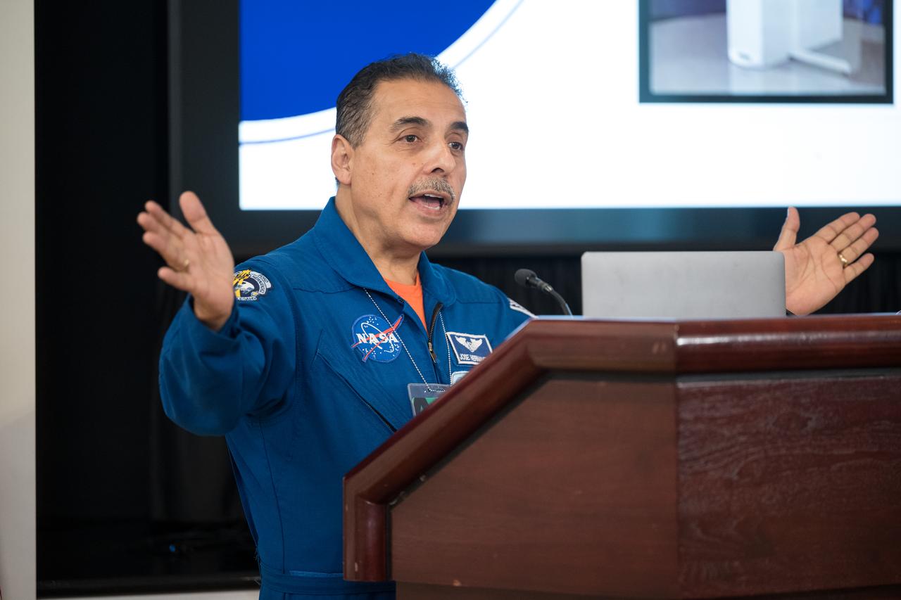 Jose Hernandez, retired NASA Astronaut, provides remarks at a White House Hispanic Heritage month event titled “Soaring Together: Inspiring the Next Generation of Space Leaders” at the Eisenhower Executive Office Building, Monday, Sept. 30, 2024 in Washington. Photo Credit: (NASA/Aubrey Gemignani)