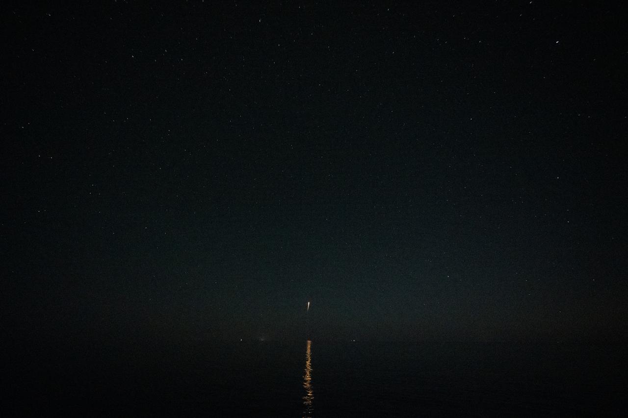 The SpaceX Crew Dragon Endeavour spacecraft is seen as it lands with NASA astronauts Matthew Dominick, Michael Barratt, and Jeanette Epps, and Roscosmos cosmonaut Alexander Grebenkin aboard in the Gulf of Mexico off the coast of Pensacola, Florida, Friday, Oct. 25, 2024. Dominick, Barratt, Epps, Grebenkin are returning after seven-months in space as part of Expedition 70 aboard the International Space Station. Photo Credit: (NASA/Joel Kowsky)