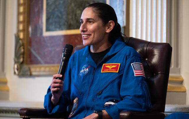 NASA image: Expediton 70 Postflight Fireside Chat at EEOB