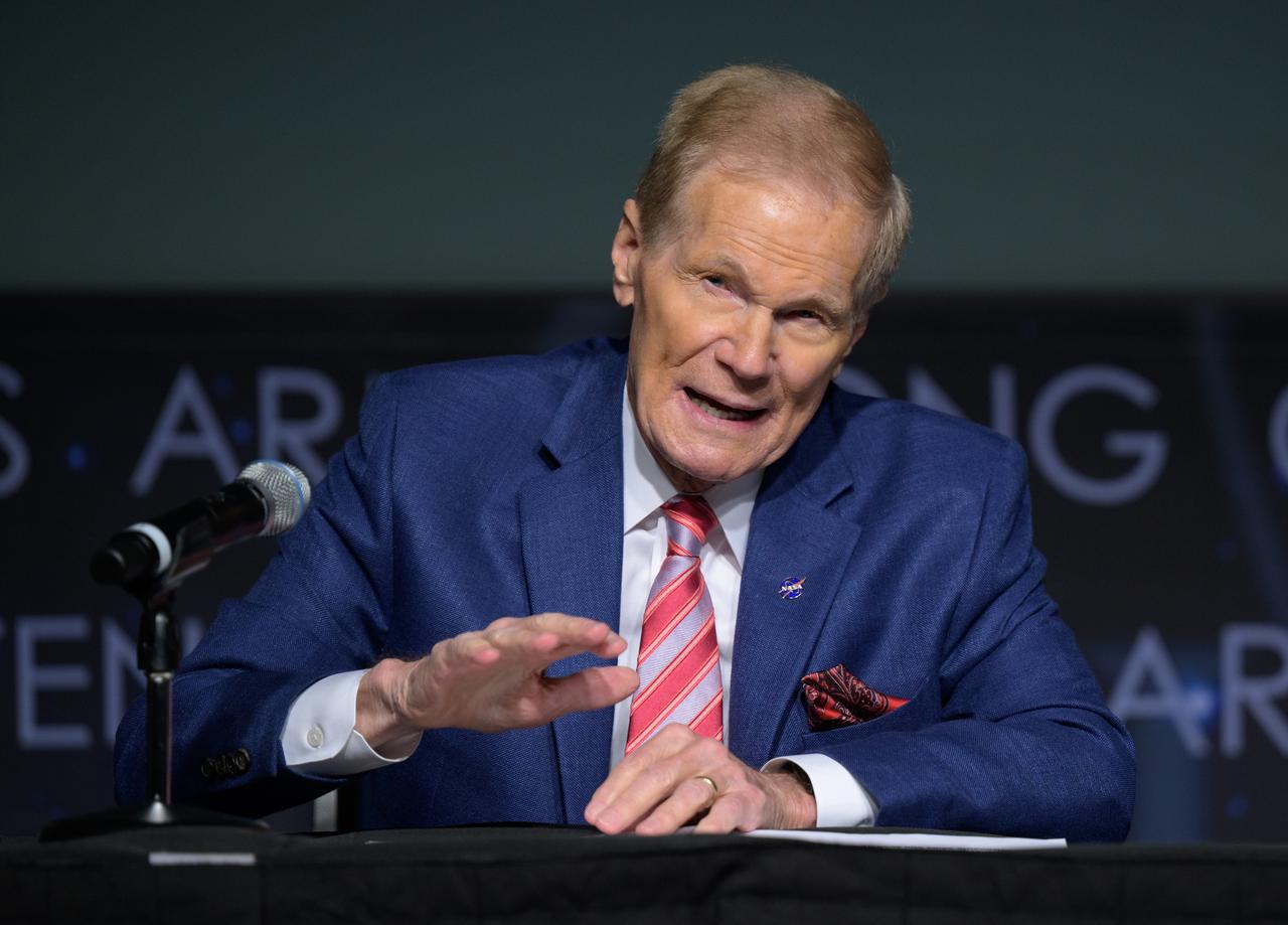NASA Administrator Bill Nelson, gives remarks during an update on NASA's Artemis campaign, Thursday, Dec. 5, 2024, at the NASA Headquarters Mary W. Jackson Building in Washington. Photo Credit: (NASA/Bill Ingalls)
