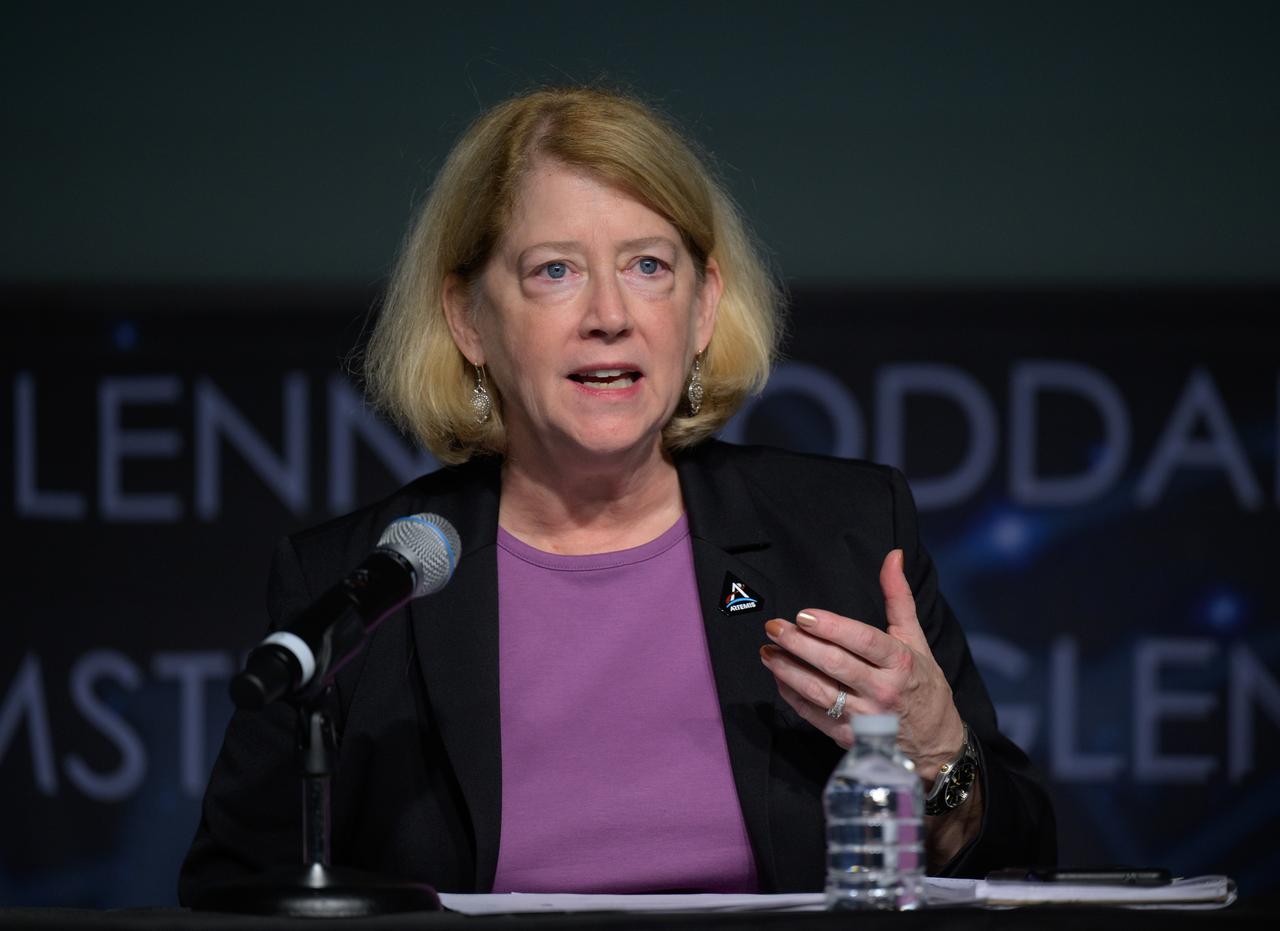 NASA Deputy Administrator Pam Melroy,  gives remarks during an update on NASA's Artemis campaign, Thursday, Dec. 5, 2024, at the NASA Headquarters Mary W. Jackson Building in Washington. Photo Credit: (NASA/Bill Ingalls)