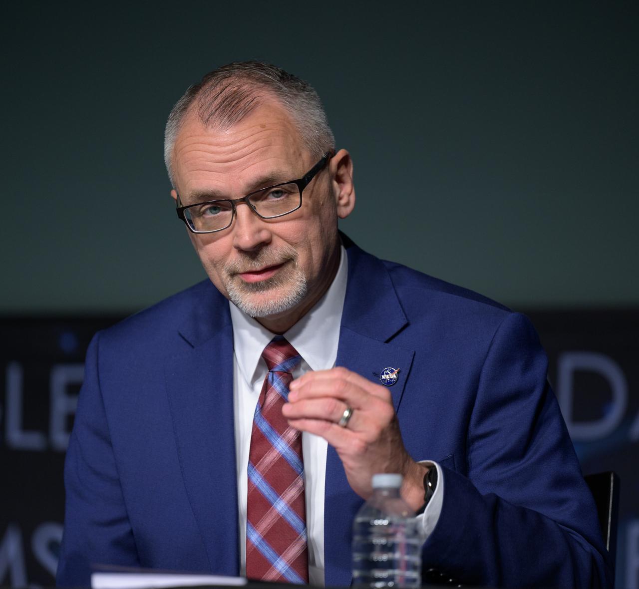 NASA Associate Administrator Jim Free, gives remarks during an update on NASA's Artemis campaign, Thursday, Dec. 5, 2024, at the NASA Headquarters Mary W. Jackson Building in Washington. Photo Credit: (NASA/Bill Ingalls)