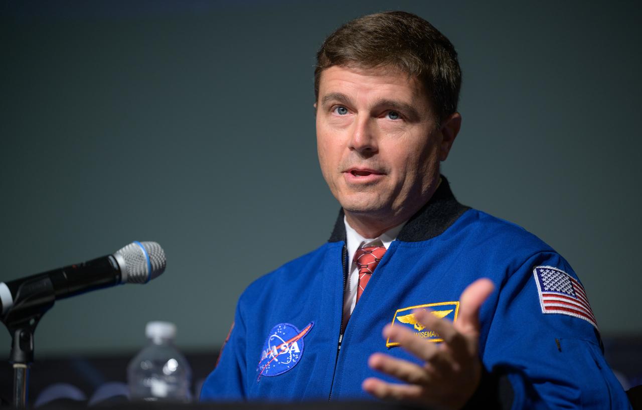 NASA Astronaut and Artemis II commander Reid Wiseman, gives remarks during an update on NASA's Artemis campaign, Thursday, Dec. 5, 2024, at the NASA Headquarters Mary W. Jackson Building in Washington. Photo Credit: (NASA/Bill Ingalls)