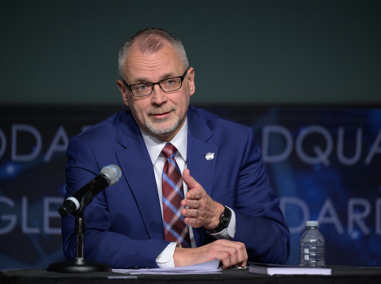 NASA Associate Administrator Jim Free,  gives remarks during an update on NASA's Artemis campaign, Thursday, Dec. 5, 2024, at the NASA Headquarters Mary W. Jackson Building in Washington. Photo Credit: (NASA/Bill Ingalls)