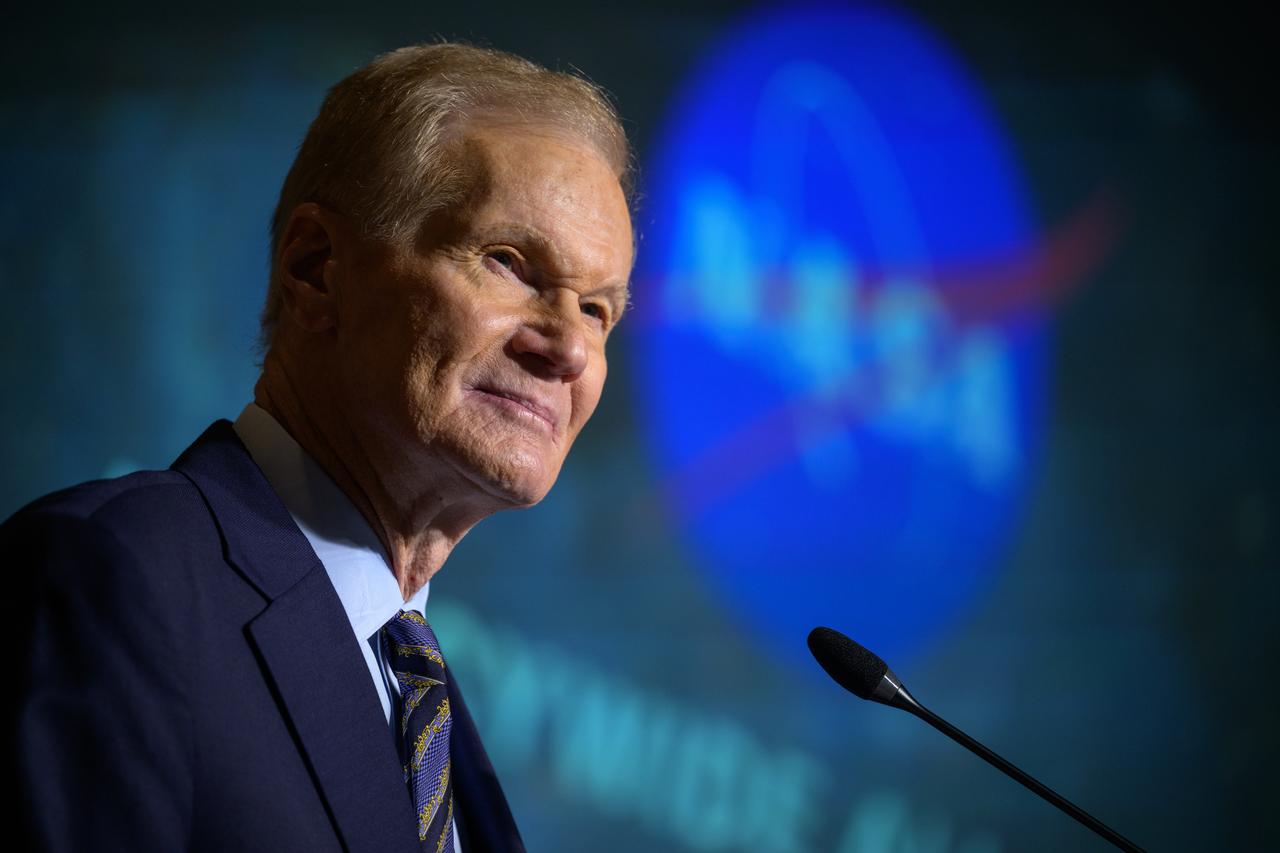 NASA Administrator Bill Nelson, gives remarks during a NASA agencywide all hands, Friday, Dec. 6, 2024, at the NASA Headquarters Mary W. Jackson Building in Washington. Photo Credit: (NASA/Bill Ingalls)