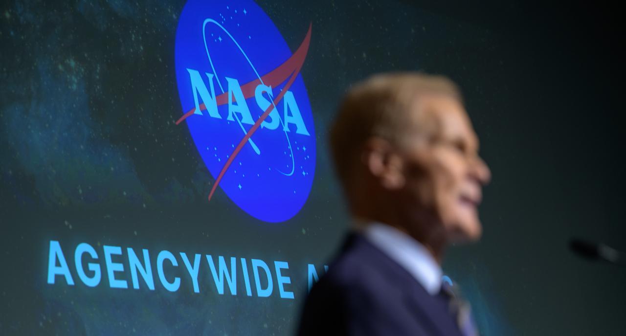 NASA Administrator Bill Nelson, gives remarks during a NASA agencywide all hands, Friday, Dec. 6, 2024, at the NASA Headquarters Mary W. Jackson Building in Washington. Photo Credit: (NASA/Bill Ingalls)