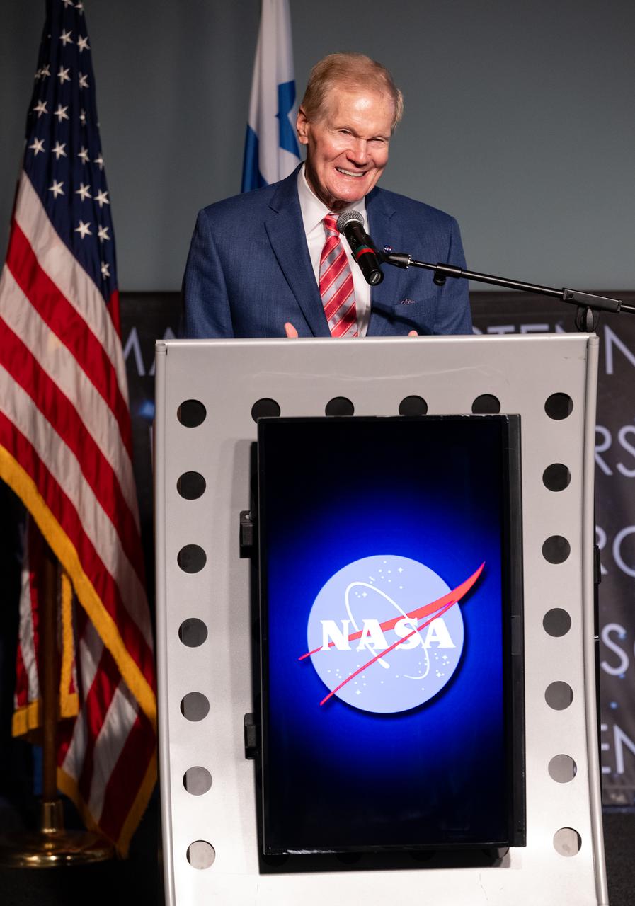 NASA Administrator Bill Nelson delivers remarks during an Artemis Accords signing ceremony, Wednesday, Dec. 11, 2024, at the Mary W. Jackson NASA Headquarters building in Washington. The Republic of Armenia is the 49th country to sign the Artemis Accords, which establish a practical set of principles to guide space exploration cooperation among nations participating in NASA’s Artemis program. Photo Credit: (NASA/Joel Kowsky)