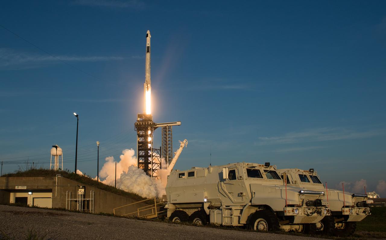 A SpaceX Falcon 9 rocket carrying the company's Dragon spacecraft is launched on NASA’s SpaceX Crew-10 mission to the International Space Station with NASA astronauts Anne McClain and Nichole Ayers, JAXA (Japan Aerospace Exploration Agency) astronaut Takuya Onishi, and Roscosmos cosmonaut Kirill Peskov onboard, Friday, March 14, 2025, from NASA's Kennedy Space Center in Florida. NASA’s SpaceX Crew-10 mission is the tenth crew rotation mission of the SpaceX Dragon spacecraft and Falcon 9 rocket to the International Space Station as part of the agency’s Commercial Crew Program. McClain, Ayers, Onishi, and Peskov launched at 7:03 p.m. EDT from Launch Complex 39A at the NASA's Kennedy Space Center to begin a six month mission aboard the orbital outpost. Photo Credit: (NASA/Aubrey Gemignani)