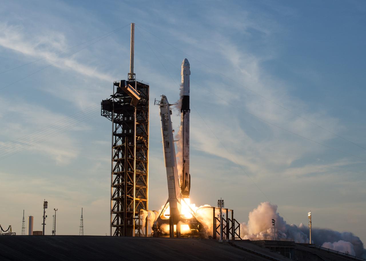 A SpaceX Falcon 9 rocket carrying the company's Dragon spacecraft is launched on NASA’s SpaceX Crew-10 mission to the International Space Station with NASA astronauts Anne McClain and Nichole Ayers, JAXA (Japan Aerospace Exploration Agency) astronaut Takuya Onishi, and Roscosmos cosmonaut Kirill Peskov onboard, Friday, March 14, 2025, from NASA's Kennedy Space Center in Florida. NASA’s SpaceX Crew-10 mission is the tenth crew rotation mission of the SpaceX Dragon spacecraft and Falcon 9 rocket to the International Space Station as part of the agency’s Commercial Crew Program. McClain, Ayers, Onishi, and Peskov launched at 7:03 p.m. EDT from Launch Complex 39A at the NASA's Kennedy Space Center to begin a six month mission aboard the orbital outpost. Photo Credit: (NASA/Aubrey Gemignani)
