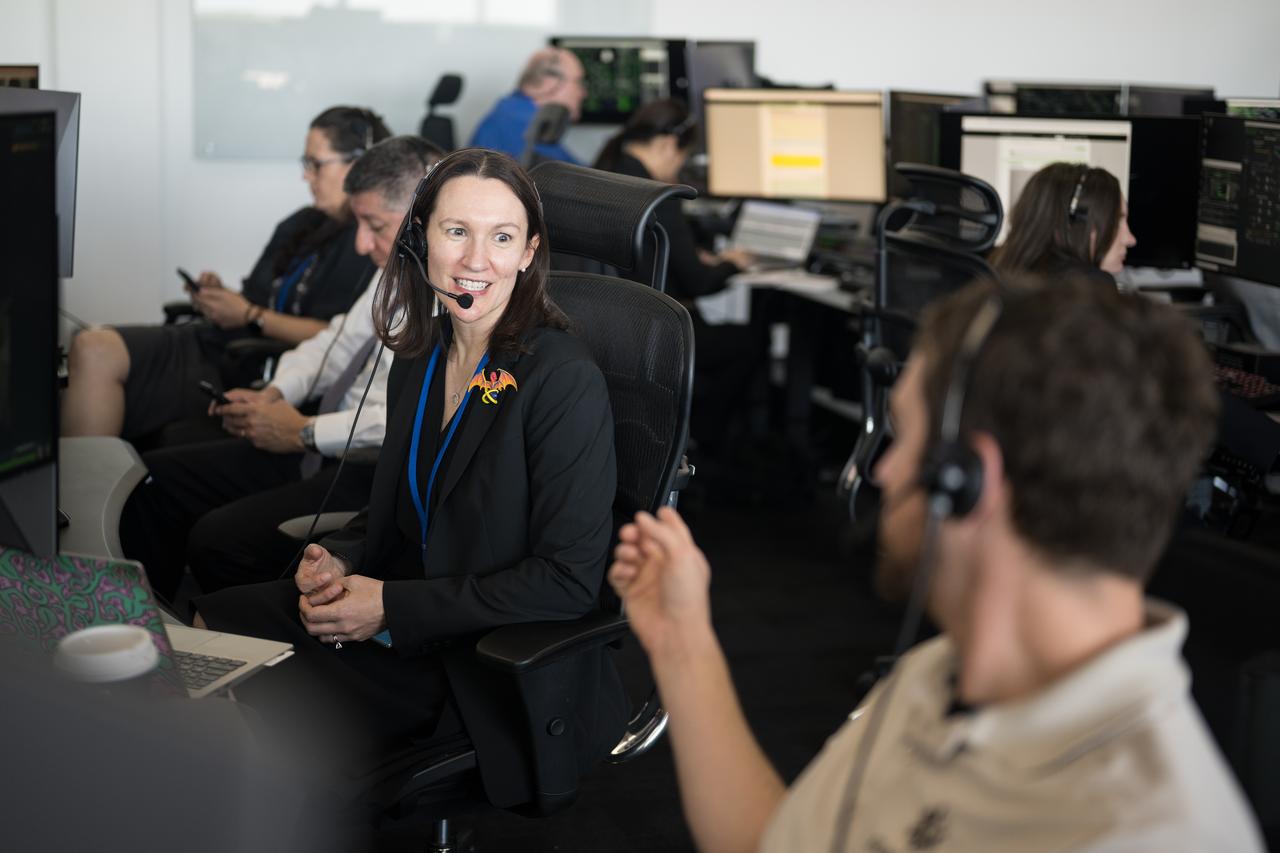 Nicole Jordan, NASA Operations manager for the Commercial Crew Program monitors the launch of a SpaceX Falcon 9 rocket carrying the company's Dragon spacecraft on the Crew-10 mission with NASA astronauts Anne McClain and Nichole Ayers, JAXA (Japan Aerospace Exploration Agency) astronaut Takuya Onishi, and Roscosmos cosmonaut Kirill Peskov onboard, Friday, March 14, 2025, in the control room of SpaceX’s HangarX at NASA’s Kennedy Space Center in Florida. NASA’s SpaceX Crew-10 mission is the tenth crew rotation mission of the SpaceX Dragon spacecraft and Falcon 9 rocket to the International Space Station as part of the agency’s Commercial Crew Program. McClain, Ayers, Onishi, and Peskov launched at 7:03 p.m. EDT, from Launch Complex 39A at the Kennedy Space Center. Photo Credit: (NASA/Aubrey Gemignani)