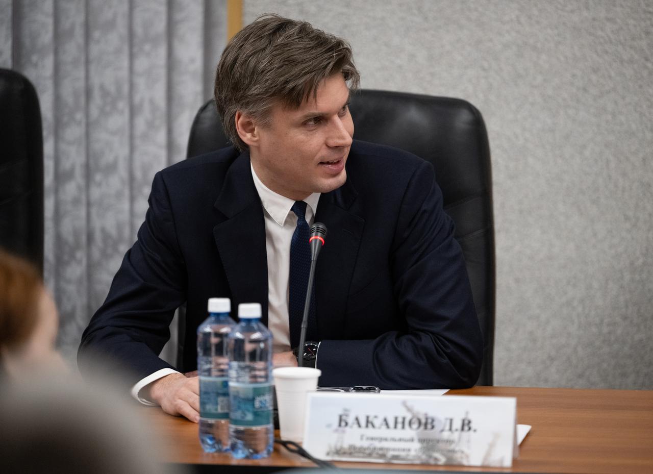 Roscosmos Director General Dmitry Bakanov is seen during the State Commission meeting to approve the Soyuz launch of Expedition 73 to the International Space Station, Monday, April 7, 2025, at the Cosmonaut Hotel in Baikonur, Kazakhstan. Expedition 73 crew members: NASA astronaut Jonny Kim, and Roscosmos cosmonauts Sergey Ryzhikov and Alexey Zubritskiy, are scheduled to launch aboard their Soyuz MS-27 spacecraft on April 8. Photo Credit: (NASA/Joel Kowsky)