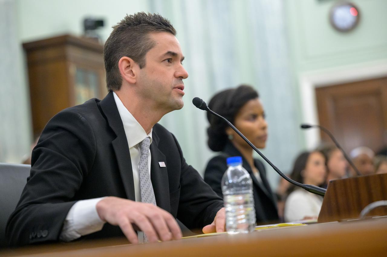 Jared Isaacman, President Donald Trump’s nominee to be the next administrator of NASA, appears before the Senate Committee on Commerce, Science, and Transportation, Wednesday, April 9, 2025, at the Russell Senate Office Building in Washington. Photo Credit: (NASA/Bill Ingalls)