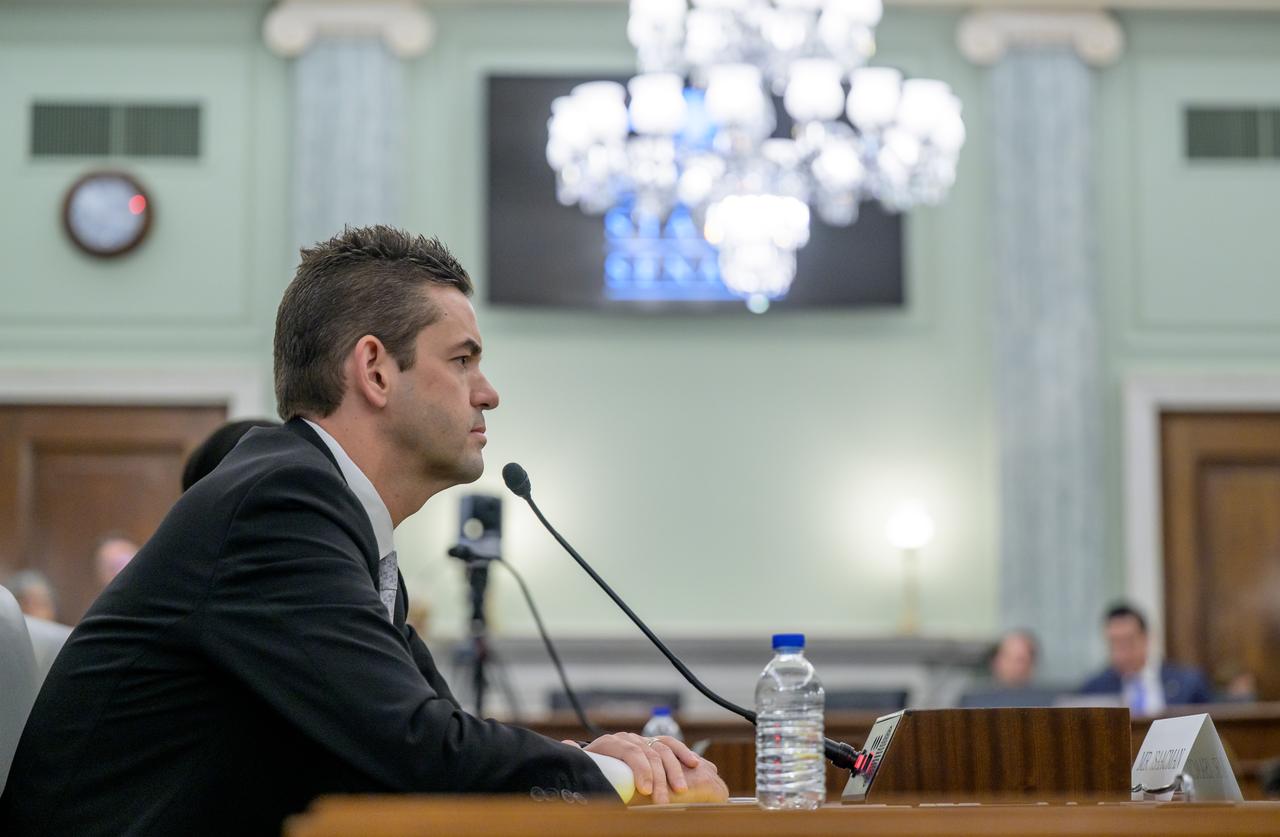 Jared Isaacman, President Donald Trump’s nominee to be the next administrator of NASA, appears before the Senate Committee on Commerce, Science, and Transportation, Wednesday, April 9, 2025, at the Russell Senate Office Building in Washington. Photo Credit: (NASA/Bill Ingalls)