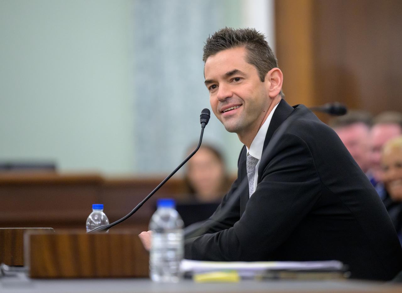 Jared Isaacman, President Donald Trump’s nominee to be the next administrator of NASA, appears before the Senate Committee on Commerce, Science, and Transportation, Wednesday, April 9, 2025, at the Russell Senate Office Building in Washington. Photo Credit: (NASA/Bill Ingalls)