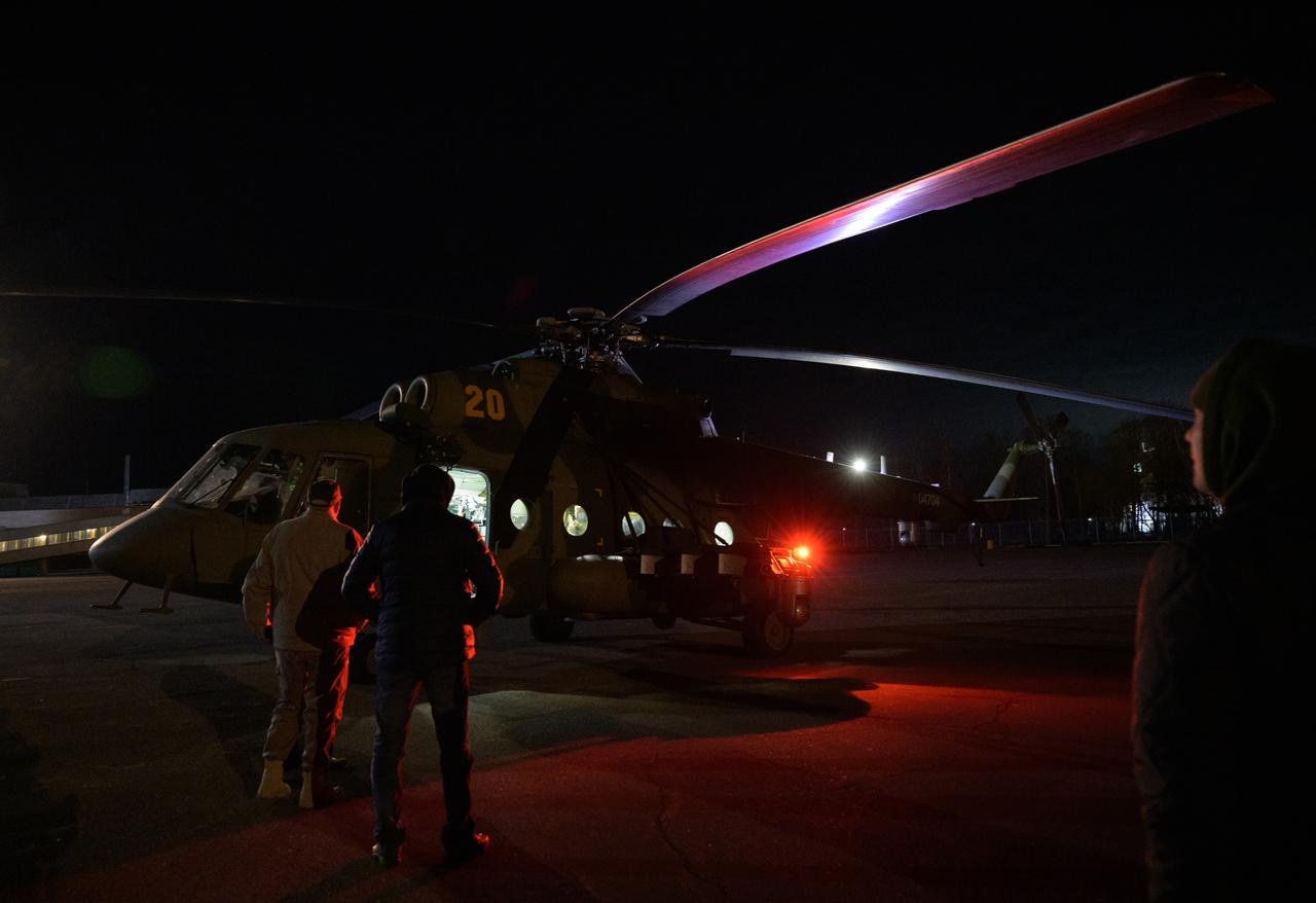Russian Search and Recovery Forces prepare to depart the Karaganda Airport for the landing of Expedition 72 NASA astronaut Don Pettit, and Roscosmos cosmonauts Alexey Ovchinin and Ivan Vagner, Sunday, April 20, 2025. The trio are returning to Earth after logging 220 days in space as members of Expeditions 71 and 72 aboard the International Space Station. Photo Credit: (NASA/Bill Ingalls)