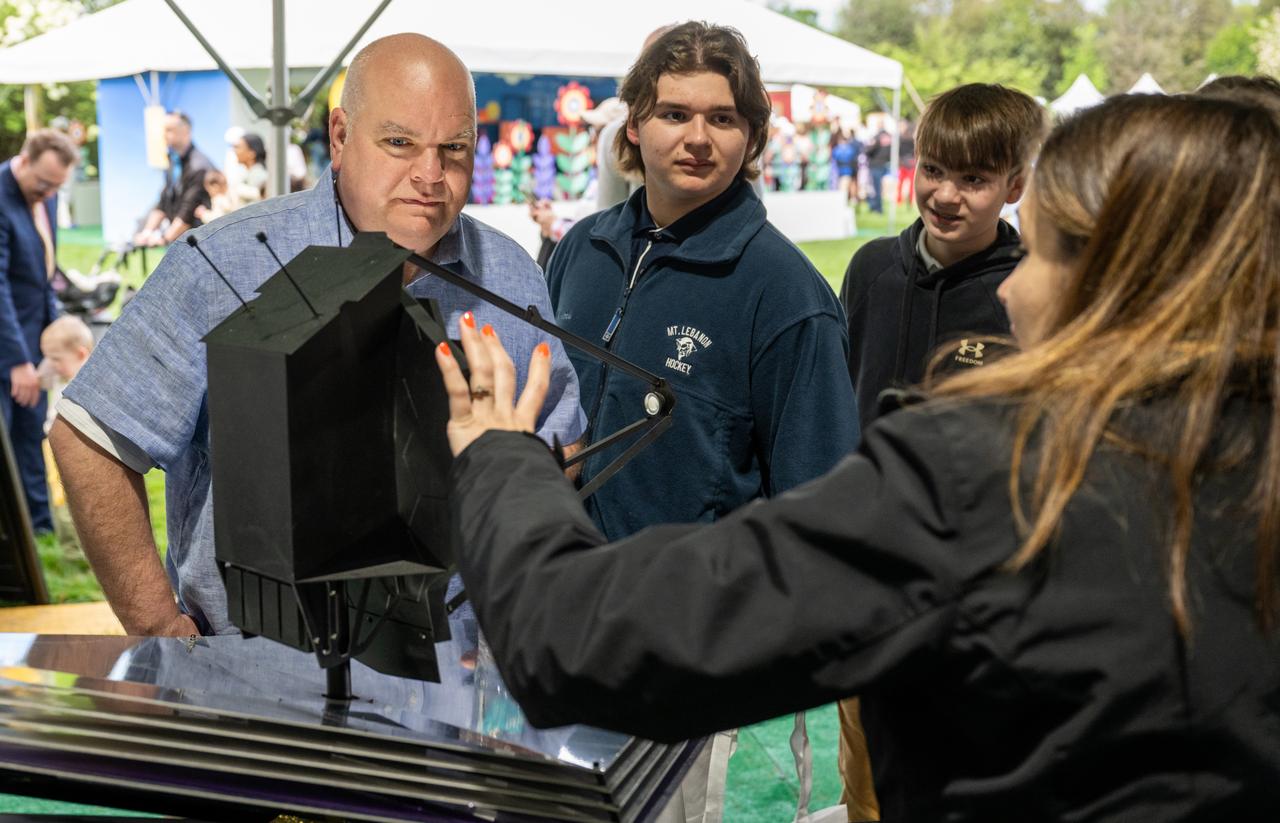 Guests participate in STEM activities during the White House Easter Egg Roll, Monday, April 21, 2025, on the South Lawn of the White House in Washington. Photo Credit: (NASA/Keegan Barber)