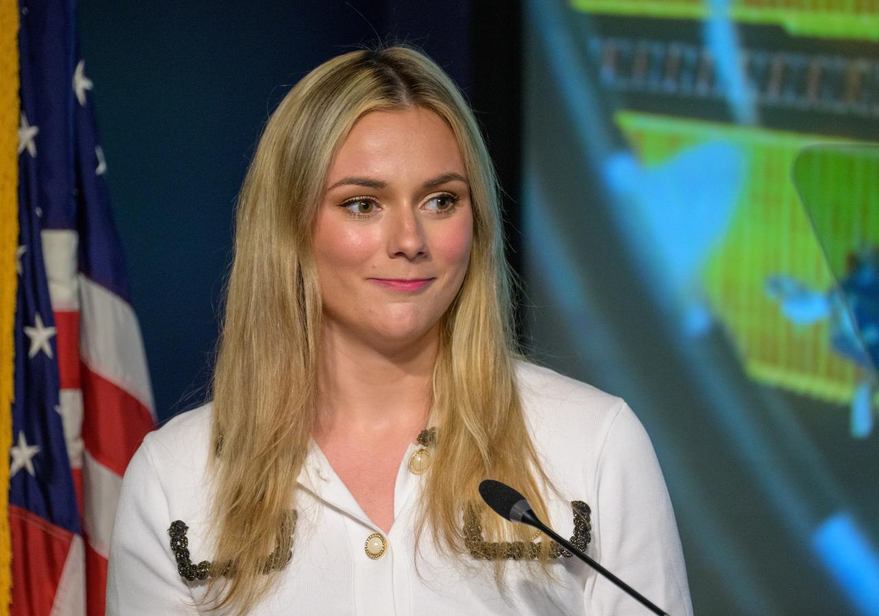 NASA Press Secretary Bethany Stevens moderates a NASA town hall event, Wednesday, June 25, 2025, at the NASA Headquarters Mary W. Jackson Building in Washington. Photo Credit: (NASA/Bill Ingalls)
