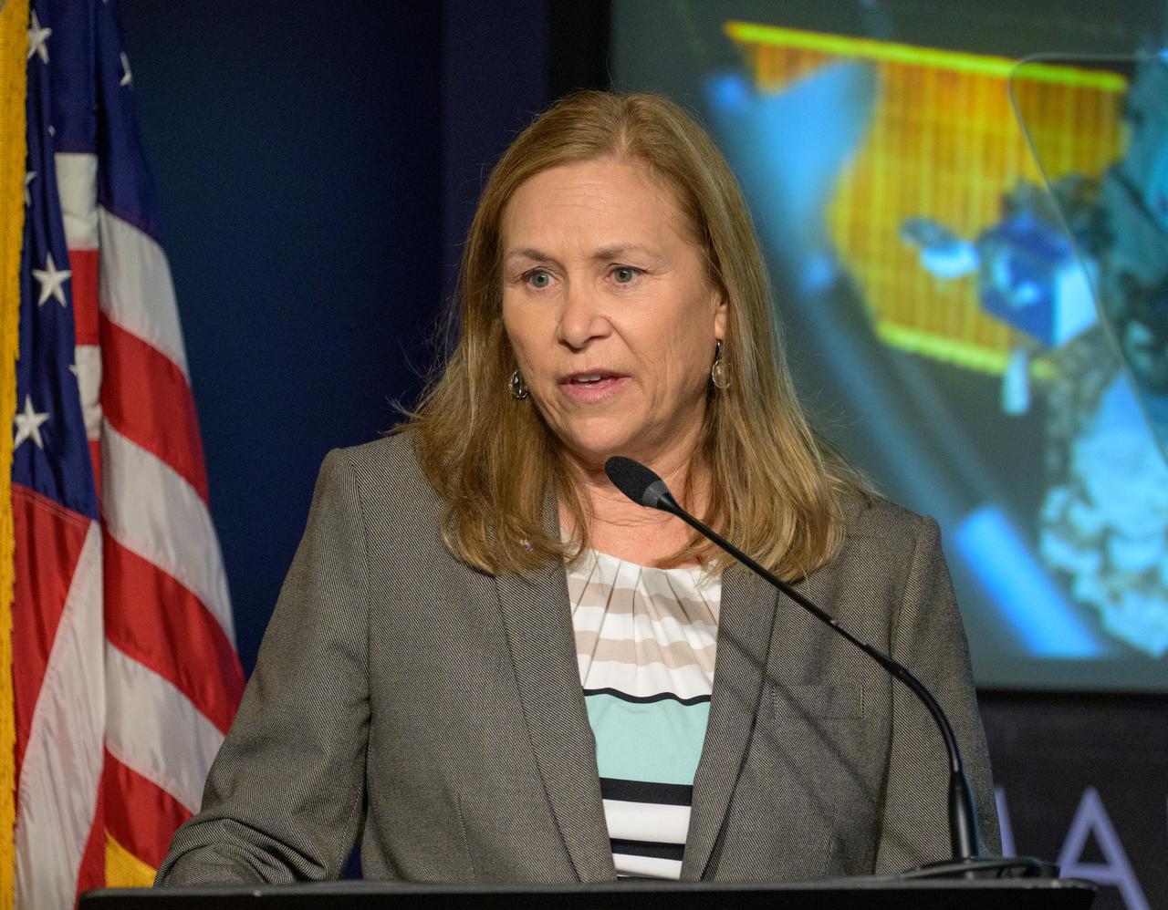 Acting NASA Administrator Janet Petro is seen during a NASA town hall event, Wednesday, June 25, 2025, at the NASA Headquarters Mary W. Jackson Building in Washington. Photo Credit: (NASA/Bill Ingalls)