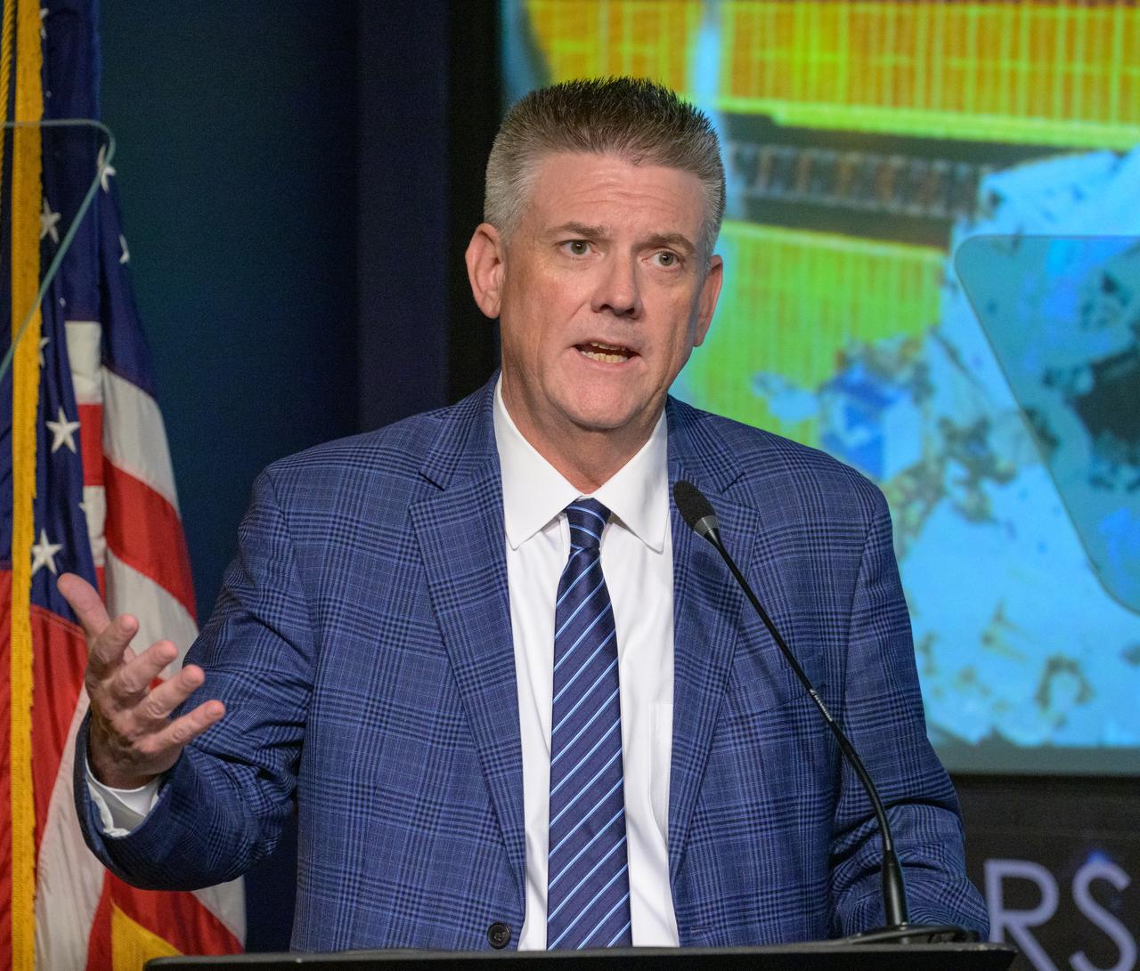 NASA Chief of Staff Brian Hughes is seen during a NASA town hall event, Wednesday, June 25, 2025, at the NASA Headquarters Mary W. Jackson Building in Washington. Photo Credit: (NASA/Bill Ingalls)