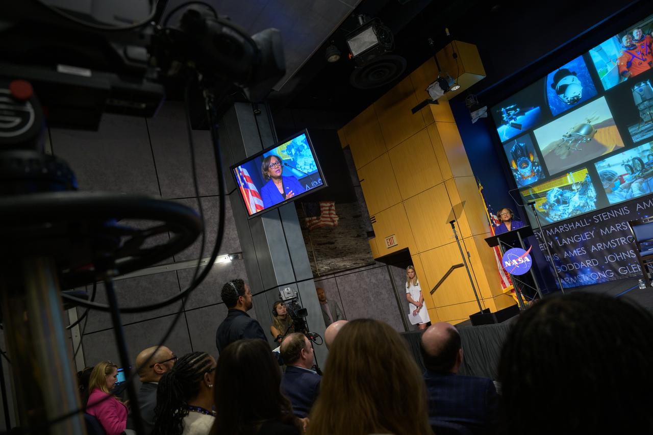 Acting NASA Associate Administrator Vanessa Wyche is seen during a NASA town hall event, Wednesday, June 25, 2025, at the NASA Headquarters Mary W. Jackson Building in Washington. Photo Credit: (NASA/Bill Ingalls)