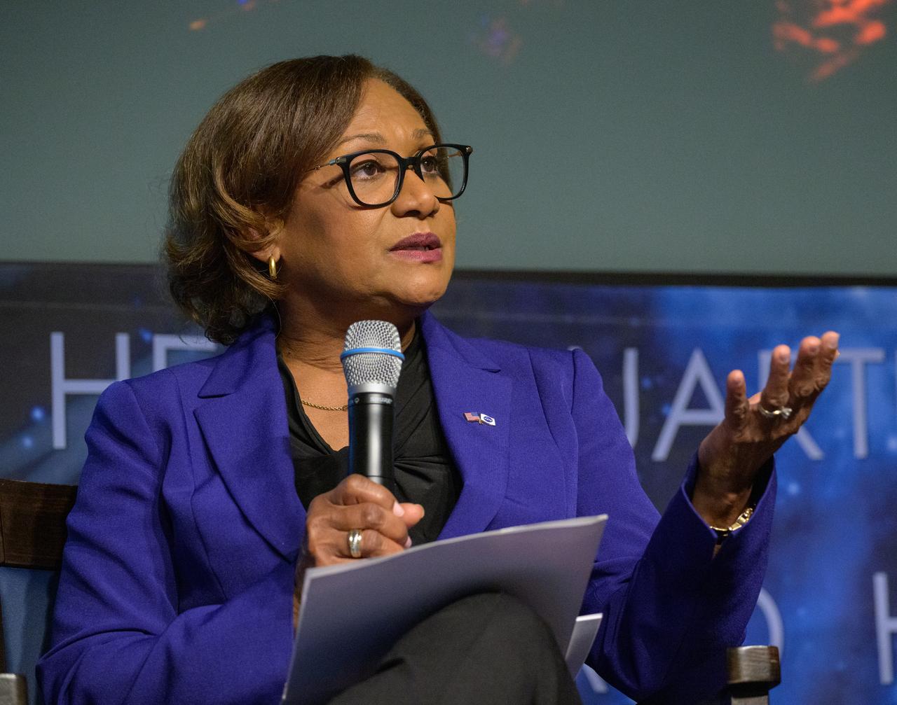 Acting NASA Associate Administrator Vanessa Wyche is seen during a NASA town hall event, Wednesday, June 25, 2025, at the NASA Headquarters Mary W. Jackson Building in Washington. Photo Credit: (NASA/Bill Ingalls)