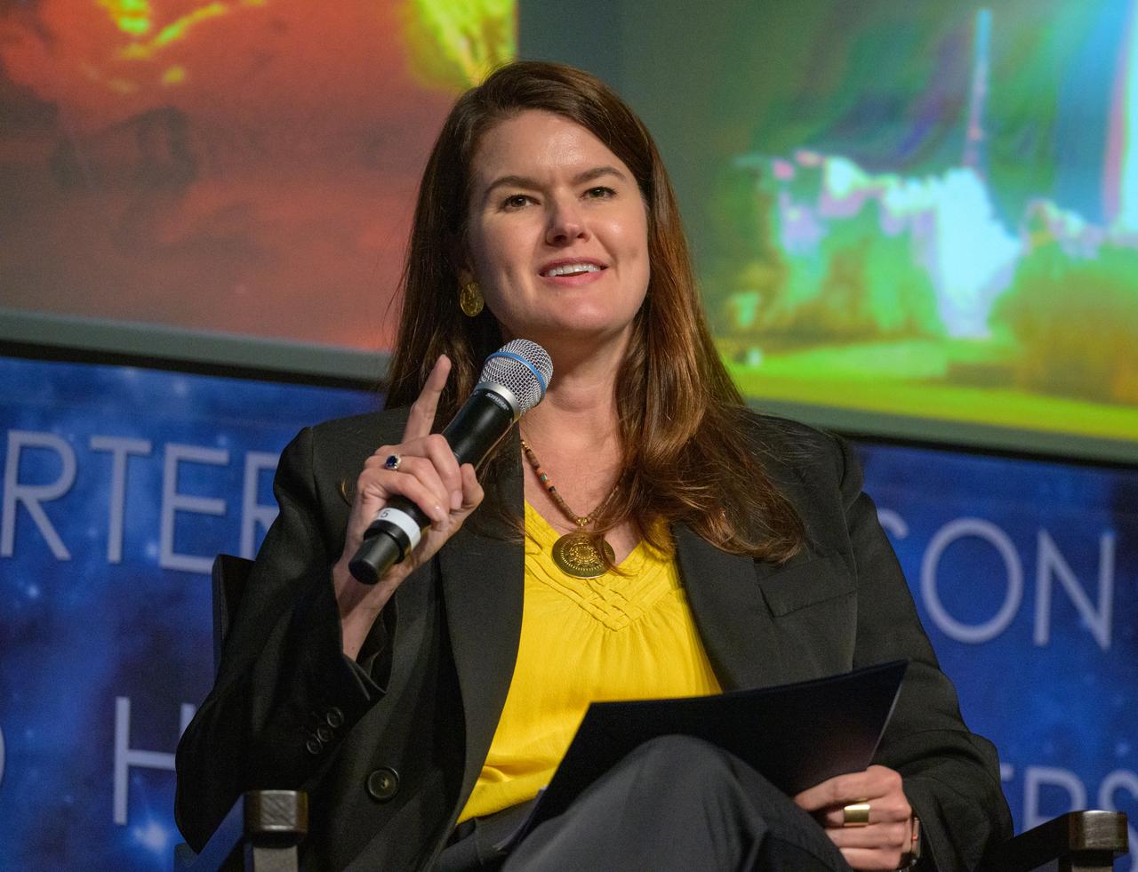 NASA Deputy Associate Administrator Casey Swails is seen during a NASA town hall event, Wednesday, June 25, 2025, at the NASA Headquarters Mary W. Jackson Building in Washington. Photo Credit: (NASA/Bill Ingalls)