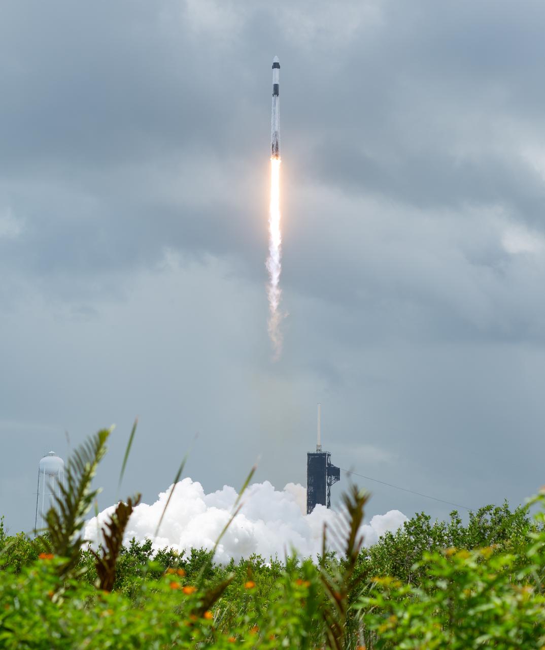 A SpaceX Falcon 9 rocket carrying the company's Dragon spacecraft is launched on NASA’s SpaceX Crew-11 mission to the International Space Station with NASA astronauts Zena Cardman, Mike Fincke, JAXA (Japan Aerospace Exploration Agency) astronaut Kimiya Yui, and Roscosmos cosmonaut Oleg Platonov onboard, Friday, Aug. 1, 2025, from NASA's Kennedy Space Center in Florida. NASA’s SpaceX Crew-11 mission is the eleventh crew rotation mission of the SpaceX Dragon spacecraft and Falcon 9 rocket to the International Space Station as part of the agency’s Commercial Crew Program. Cardman, Fincke, Yui, Platonov launched at 11:43 a.m. EDT from Launch Complex 39A at the NASA's Kennedy Space Center to begin a six month mission aboard the orbital outpost. Photo Credit: (NASA/Joel Kowsky)