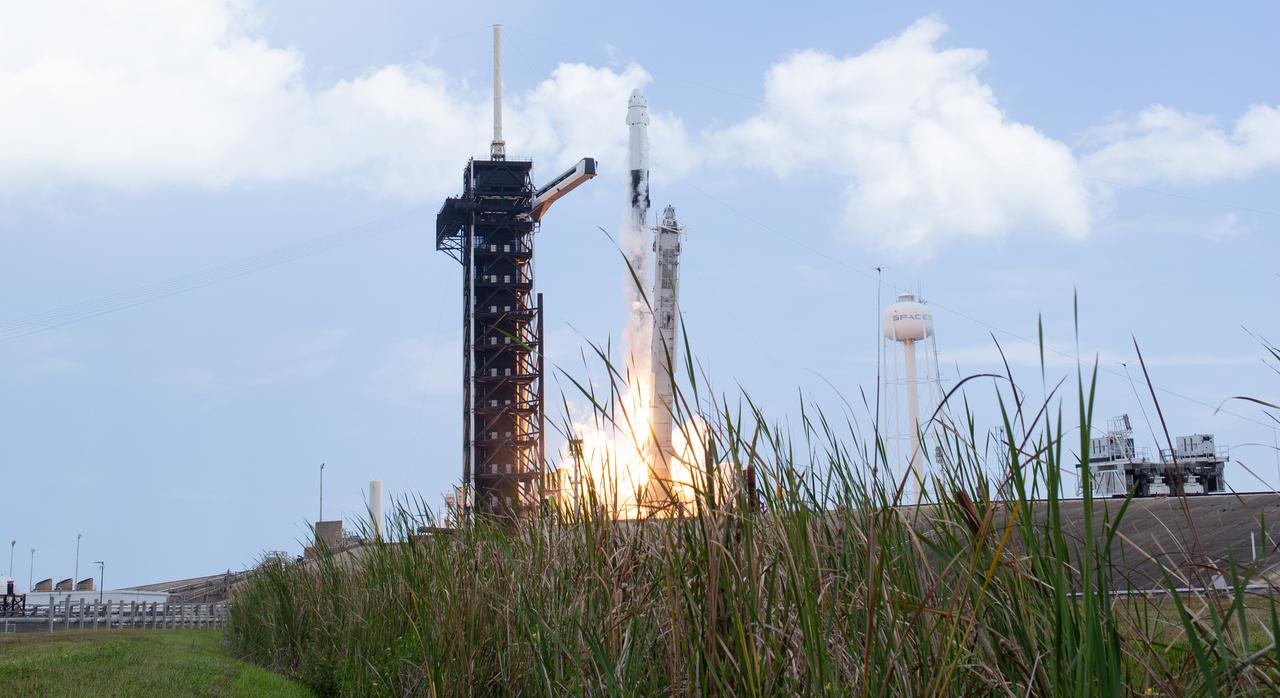 A SpaceX Falcon 9 rocket carrying the company's Dragon spacecraft is launched on NASA’s SpaceX Crew-11 mission to the International Space Station with NASA astronauts Zena Cardman, Mike Fincke, JAXA (Japan Aerospace Exploration Agency) astronaut Kimiya Yui, and Roscosmos cosmonaut Oleg Platonov onboard, Friday, Aug. 1, 2025, from NASA's Kennedy Space Center in Florida. NASA’s SpaceX Crew-11 mission is the eleventh crew rotation mission of the SpaceX Dragon spacecraft and Falcon 9 rocket to the International Space Station as part of the agency’s Commercial Crew Program. Cardman, Fincke, Yui, Platonov launched at 11:43 a.m. EDT from Launch Complex 39A at the NASA's Kennedy Space Center to begin a six month mission aboard the orbital outpost. Photo Credit: (NASA/Joel Kowsky)