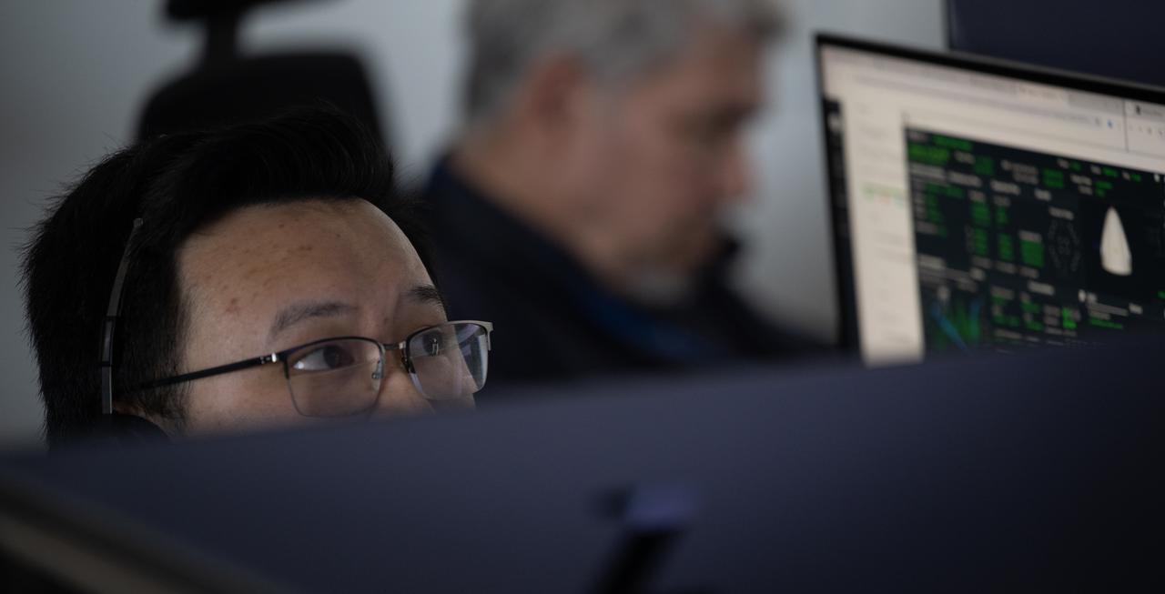 Justin Lam, Commercial Crew Program spacecraft propulsion at NASA, monitors the countdown of the launch of a SpaceX Falcon 9 rocket carrying the company's Dragon spacecraft on NASA’s SpaceX Crew-11 mission with NASA astronauts Zena Cardman, Mike Fincke, JAXA (Japan Aerospace Exploration Agency) astronaut Kimiya Yui, and Roscosmos cosmonaut Oleg Platonov onboard, Friday, Aug. 1, 2025, in the control center of SpaceX’s HangarX at NASA’s Kennedy Space Center in Florida. NASA’s SpaceX Crew-11 mission is the eleventh crew rotation mission of the SpaceX Dragon spacecraft and Falcon 9 rocket to the International Space Station as part of the agency’s Commercial Crew Program. Cardman, Fincke, Yui, Platonov launched at 11:43 a.m. EDT, from Launch Complex 39A at the NASA's Kennedy Space Center. Photo Credit: (NASA/Joel Kowsky)