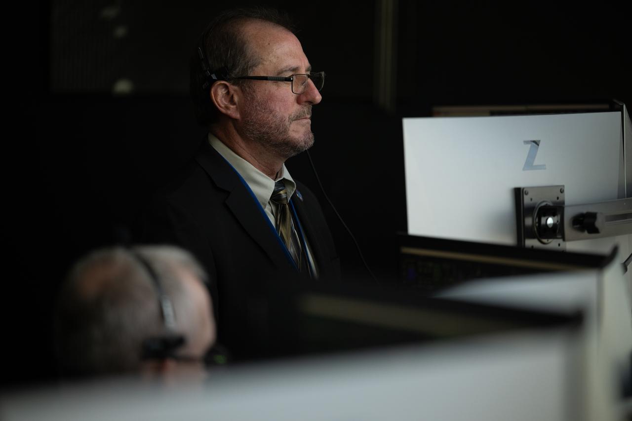 Joseph Pellicciotti, NASA’s Chief Engineer, monitors the countdown of the launch of a SpaceX Falcon 9 rocket carrying the company's Dragon spacecraft on NASA’s SpaceX Crew-11 mission with NASA astronauts Zena Cardman, Mike Fincke, JAXA (Japan Aerospace Exploration Agency) astronaut Kimiya Yui, and Roscosmos cosmonaut Oleg Platonov onboard, Friday, Aug. 1, 2025, in the control center of SpaceX’s HangarX at NASA’s Kennedy Space Center in Florida. NASA’s SpaceX Crew-11 mission is the eleventh crew rotation mission of the SpaceX Dragon spacecraft and Falcon 9 rocket to the International Space Station as part of the agency’s Commercial Crew Program. Cardman, Fincke, Yui, Platonov launched at 11:43 a.m. EDT, from Launch Complex 39A at the NASA's Kennedy Space Center. Photo Credit: (NASA/Joel Kowsky)