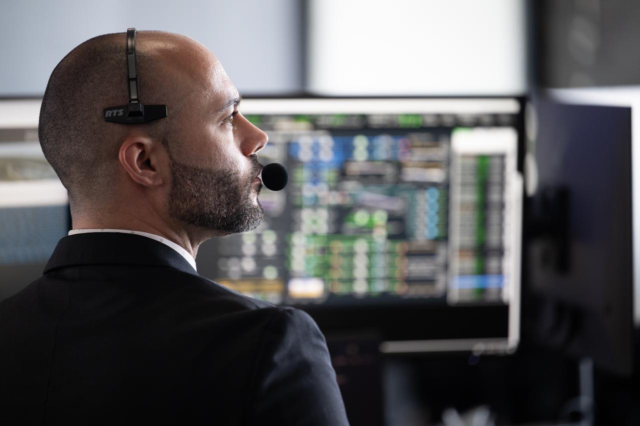 Max Schneiderman, an aerospace flight systems engineer at NASA, monitor the countdown of the launch of a SpaceX Falcon 9 rocket carrying the company's Dragon spacecraft on NASA’s SpaceX Crew-11 mission with NASA astronauts Zena Cardman, Mike Fincke, JAXA (Japan Aerospace Exploration Agency) astronaut Kimiya Yui, and Roscosmos cosmonaut Oleg Platonov onboard, Friday, Aug. 1, 2025, in the control center of SpaceX’s HangarX at NASA’s Kennedy Space Center in Florida. NASA’s SpaceX Crew-11 mission is the eleventh crew rotation mission of the SpaceX Dragon spacecraft and Falcon 9 rocket to the International Space Station as part of the agency’s Commercial Crew Program. Cardman, Fincke, Yui, Platonov launched at 11:43 a.m. EDT, from Launch Complex 39A at the NASA's Kennedy Space Center. Photo Credit: (NASA/Joel Kowsky)