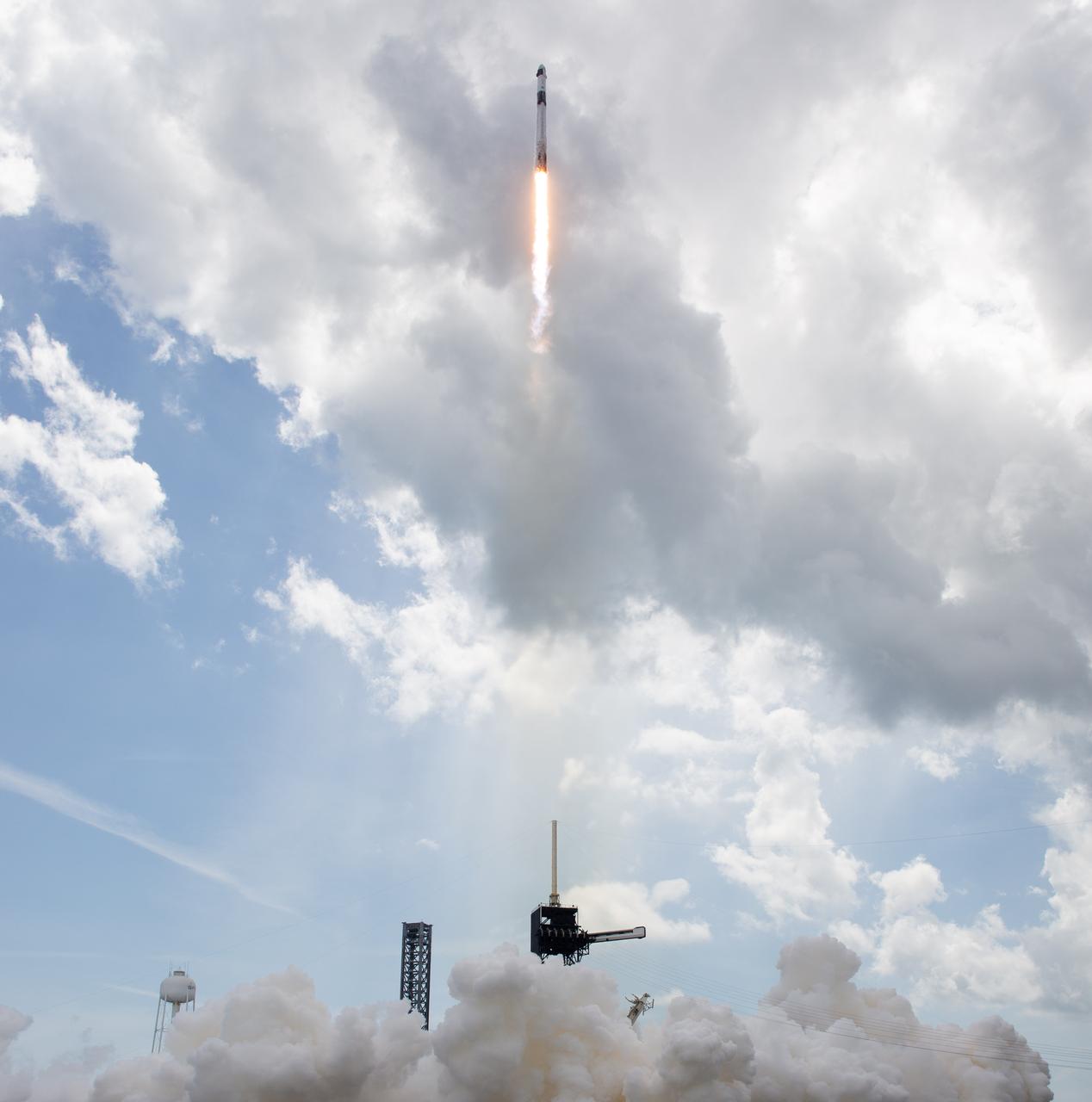 A SpaceX Falcon 9 rocket carrying the company's Dragon spacecraft is launched on NASA’s SpaceX Crew-11 mission to the International Space Station with NASA astronauts Zena Cardman, Mike Fincke, JAXA (Japan Aerospace Exploration Agency) astronaut Kimiya Yui, and Roscosmos cosmonaut Oleg Platonov onboard, Friday, Aug. 1, 2025, from NASA's Kennedy Space Center in Florida. NASA’s SpaceX Crew-11 mission is the eleventh crew rotation mission of the SpaceX Dragon spacecraft and Falcon 9 rocket to the International Space Station as part of the agency’s Commercial Crew Program. Cardman, Fincke, Yui, Platonov launched at 11:43 a.m. EDT from Launch Complex 39A at the NASA's Kennedy Space Center to begin a six month mission aboard the orbital outpost. Photo Credit: (NASA/Joel Kowsky)