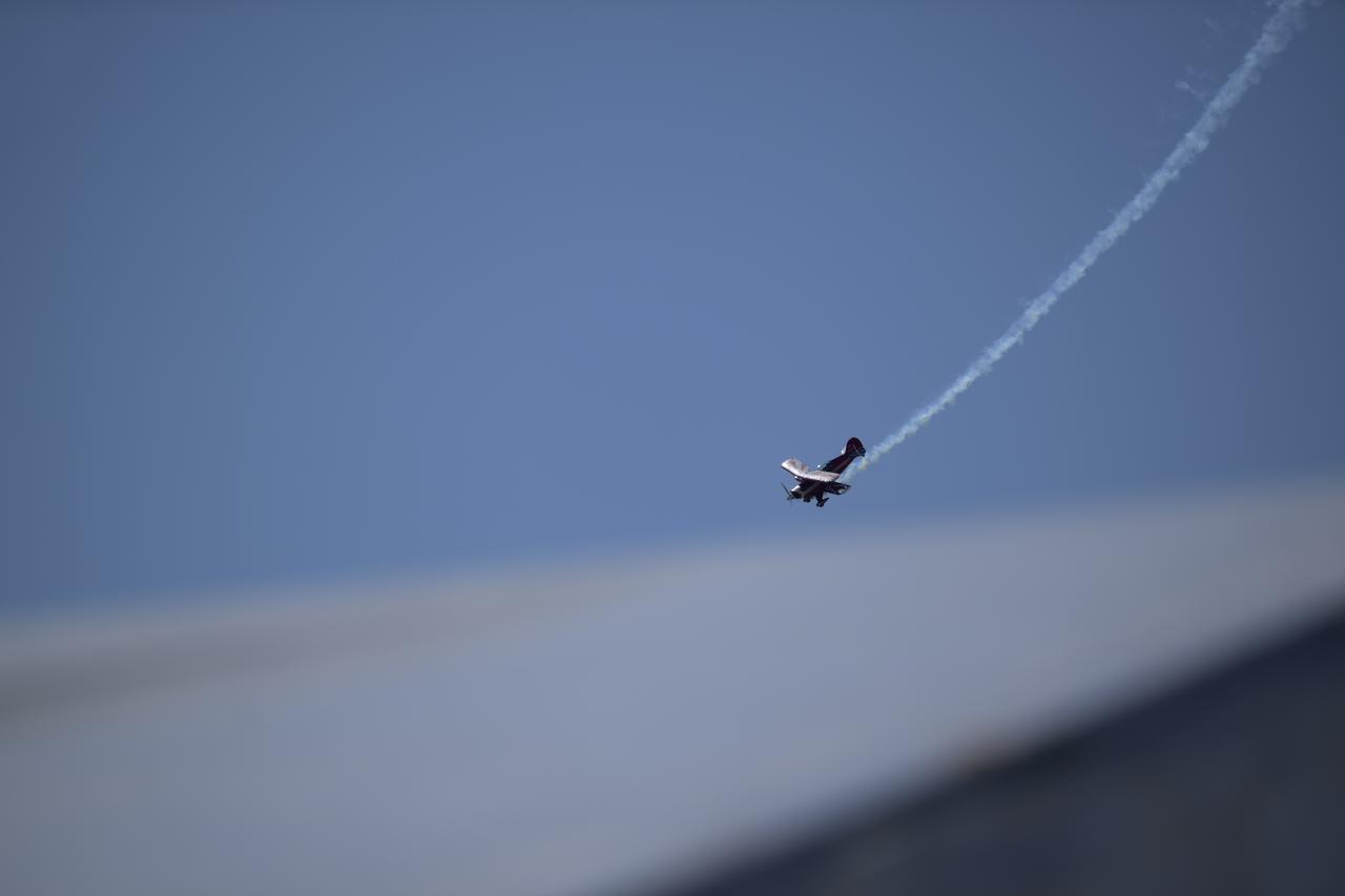 Robert Schmidle Pitts Aerobatics perform, Friday, Sept. 12, 2025, during the Joint Base Andrews Air Show at Joint Base Andrews in Prince George's County, Maryland. NASA astronaut Nick Hague was on hand to provide remarks and meet with guests. Hague spent 171 days onboard the International Space Station as part of Expedition 72. Photo Credit: (NASA/Bill Ingalls)