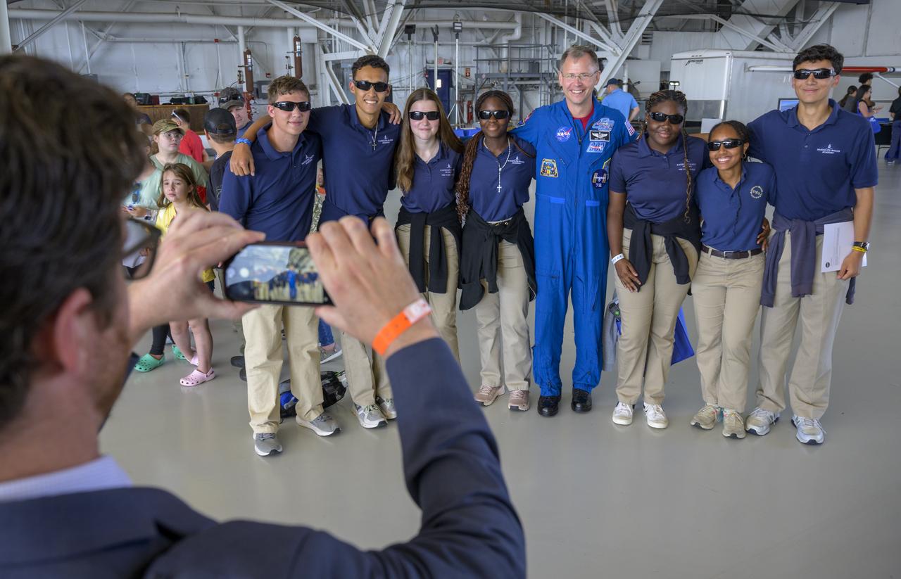 NASA astronaut Nick Hague meets with attendees, Friday, Sept. 12, 2025, during the Joint Base Andrews Air Show at Joint Base Andrews in Prince George's County, Maryland. Hague spent 171 days onboard the International Space Station as part of Expedition 72. Photo Credit: (NASA/Bill Ingalls)