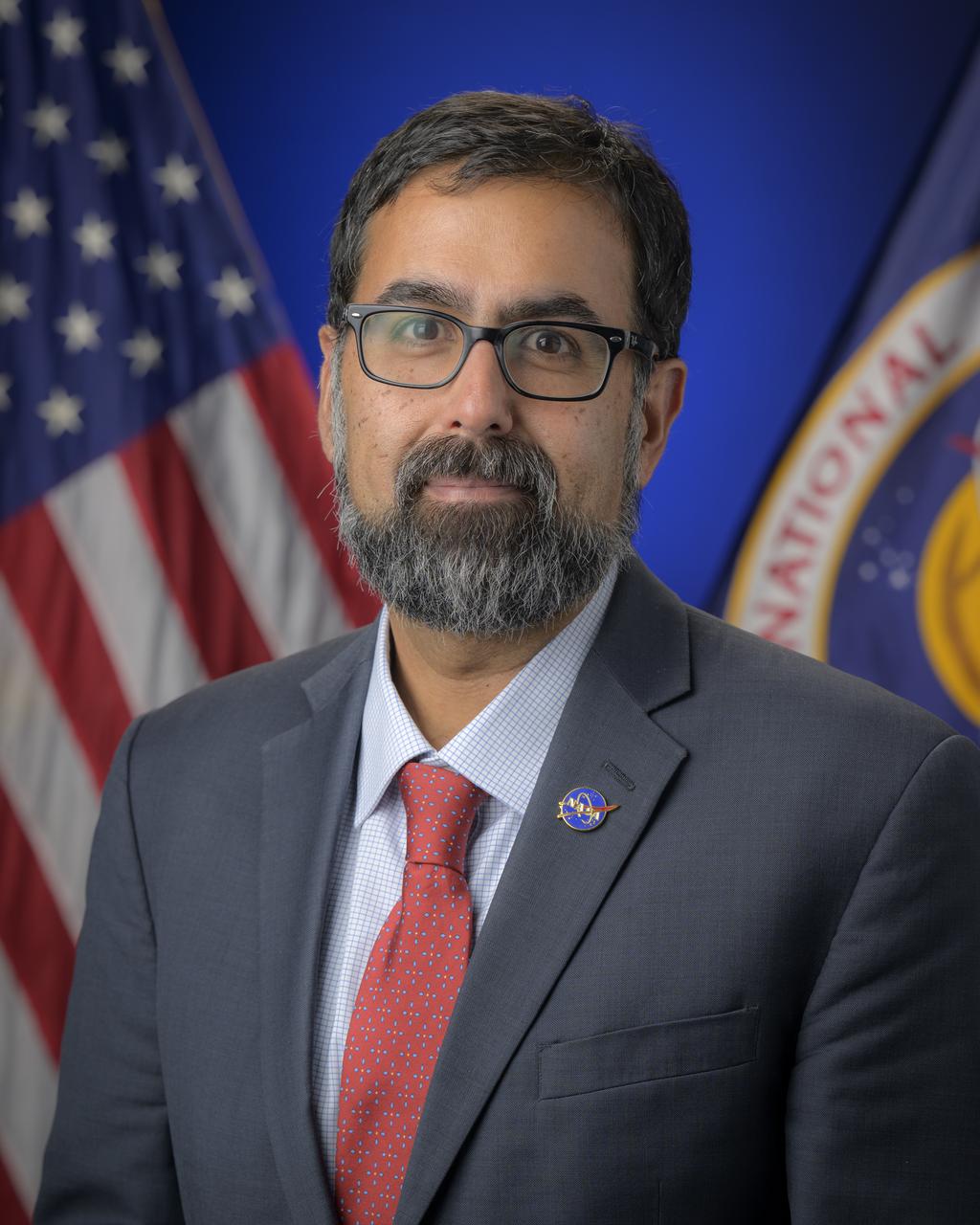 NASA Associate Administrator Amit Kshatriya poses for his portrait, Monday, Sept. 15, 2025, at the Mary W. Jackson NASA Headquarters Building in Washington. Photo Credit: (NASA/Bill Ingalls)
