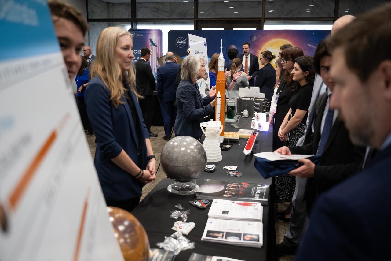 Attendees view exhibits during NASA’s Day on the Hill, Tuesday, Sept. 16, 2025, at the Hart Senate Office Building in Washington.  Photo Credit: (NASA/Joel Kowsky)