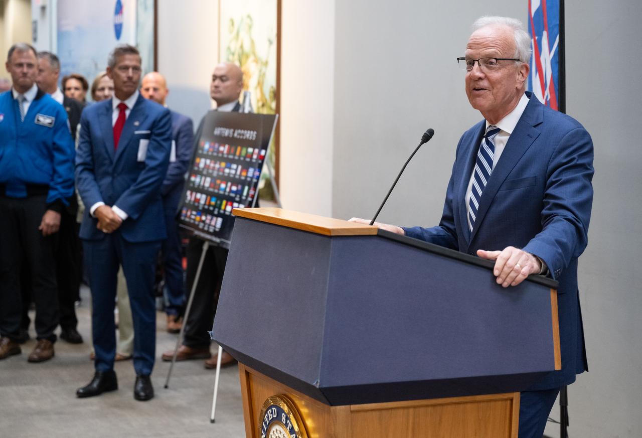 U.S. Senator Jerry Moran, R-Kan., gives remarks during NASA’s Day on the Hill, Tuesday, Sept. 16, 2025, at the Hart Senate Office Building in Washington.  Photo Credit: (NASA/Joel Kowsky)