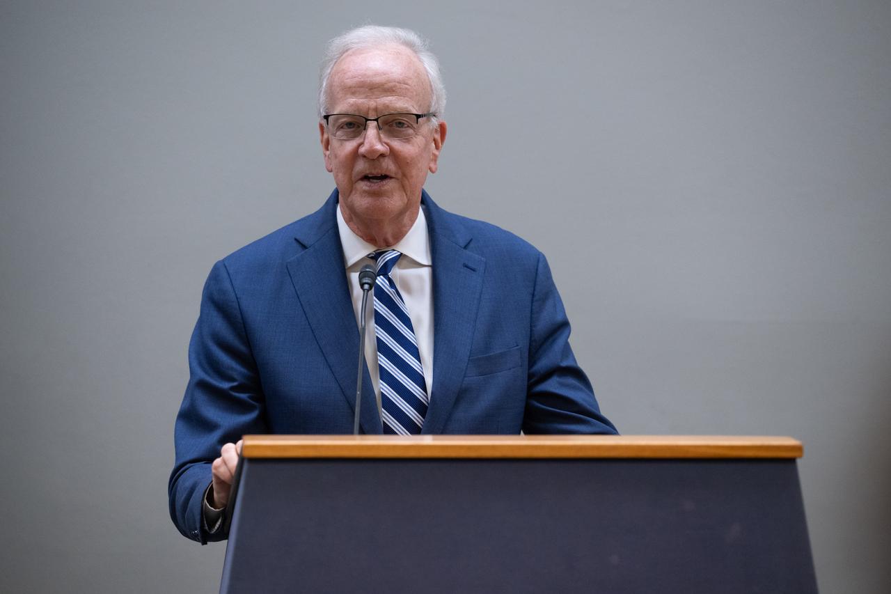 U.S. Senator Jerry Moran, R-Kan., gives remarks during NASA’s Day on the Hill, Tuesday, Sept. 16, 2025, at the Hart Senate Office Building in Washington.  Photo Credit: (NASA/Joel Kowsky)