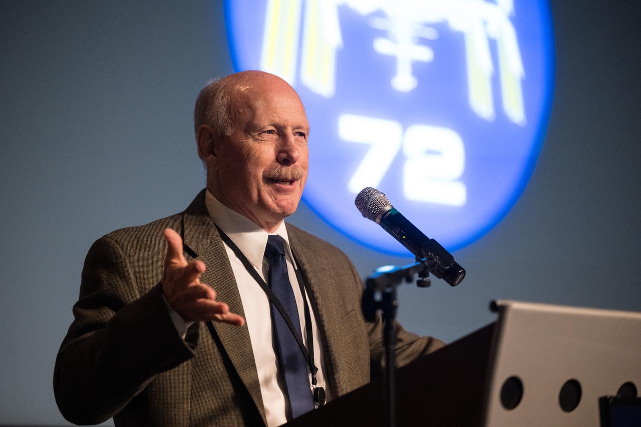 Ken Bowersox, associate administrator for NASA's Space Operations Mission Directorate, provides opening remarks for an employee engagement event featuring the crew of Expedition 72, Wednesday, Sept. 17, 2025, at the Mary W. Jackson NASA Headquarters building in Washington. Nick Hague, Suni Williams, Butch Wilmore, and Don Pettit served as part of Expedition 72 onboard the orbiting laboratory. Photo Credit: (NASA/Aubrey Gemignani)