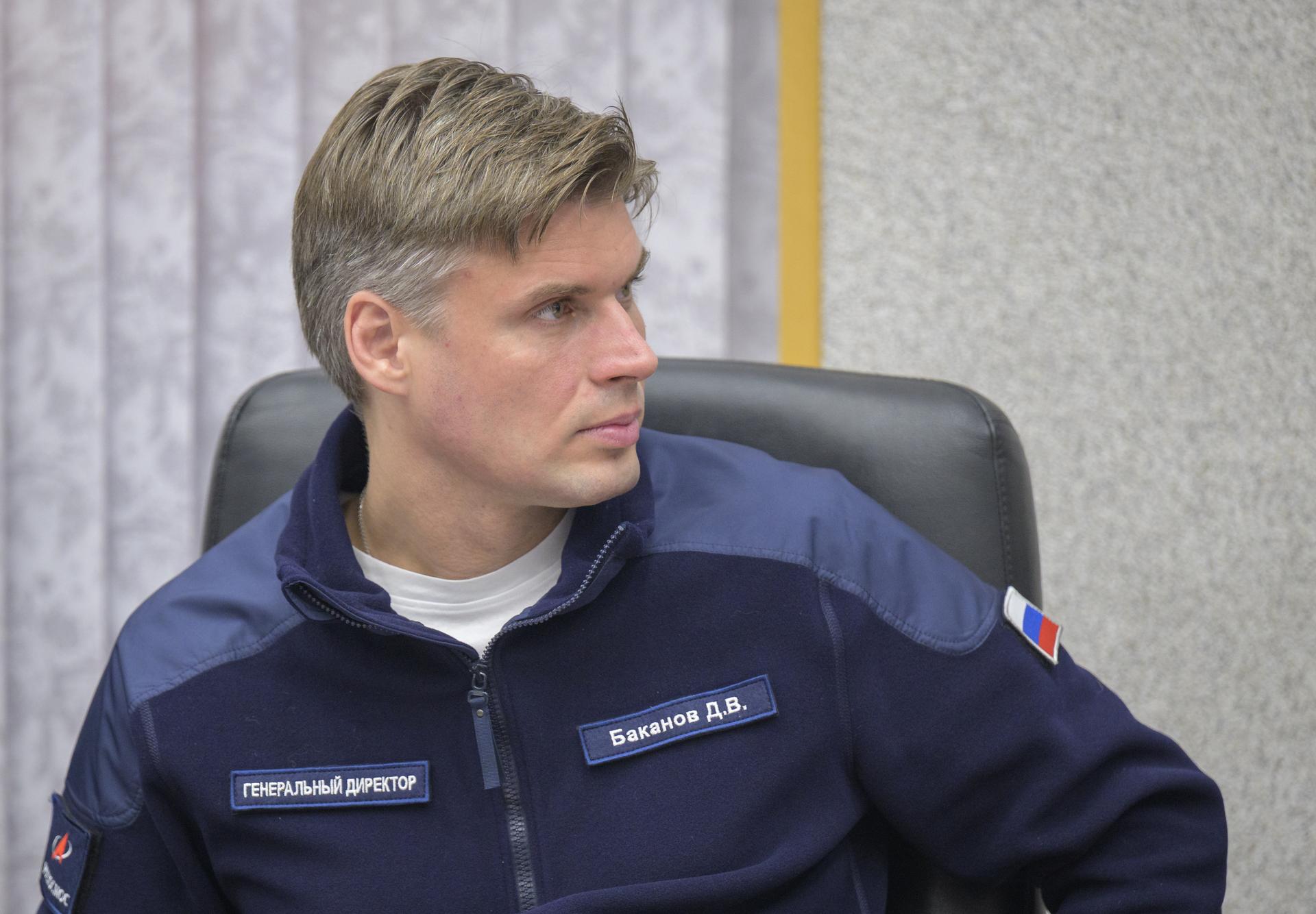 Roscosmos Director General Dmitry Bakanov is seen during the State Commission meeting to approve the Soyuz launch of Expedition 74 to the International Space Station, Wednesday, Nov. 26, 2025 at the Cosmonaut Hotel in Baikonur, Kazakhstan. Expedition 74 crewmembers: NASA astronaut Chris Williams, Roscosmos cosmonauts Sergey Kud-Sverchkov and Sergei Mikaev, are scheduled to launch aboard their Soyuz MS-28 spacecraft on November 27. Photo Credit: (NASA/Bill Ingalls)