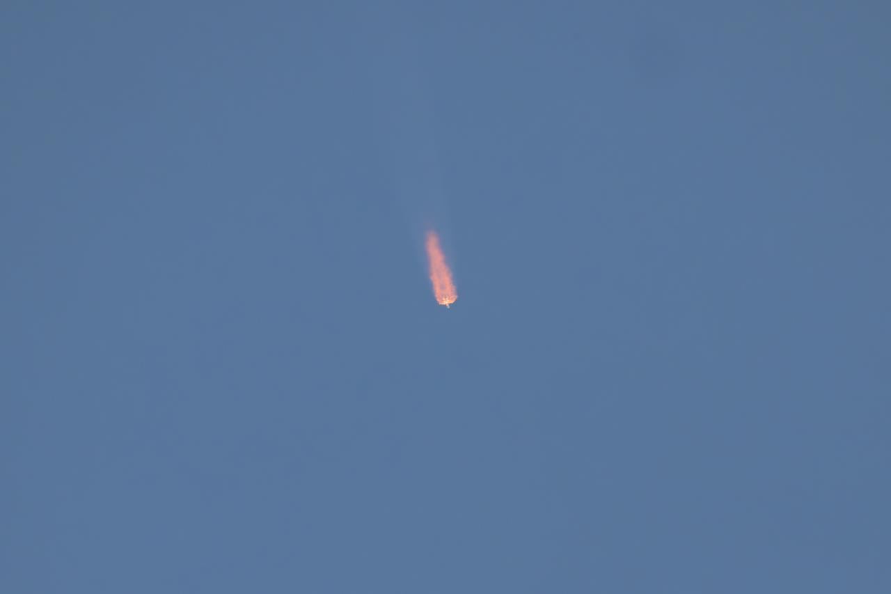 The Soyuz rocket launches to the International Space Station with Expedition 74 crew members: NASA astronaut Chris Williams, Roscosmos cosmonauts Sergey Kud-Sverchkov and Sergei Mikaev, onboard, Thursday, Nov. 27, 2025, at the Baikonur Cosmodrome in Kazakhstan. Photo Credit: (NASA/Bill Ingalls)