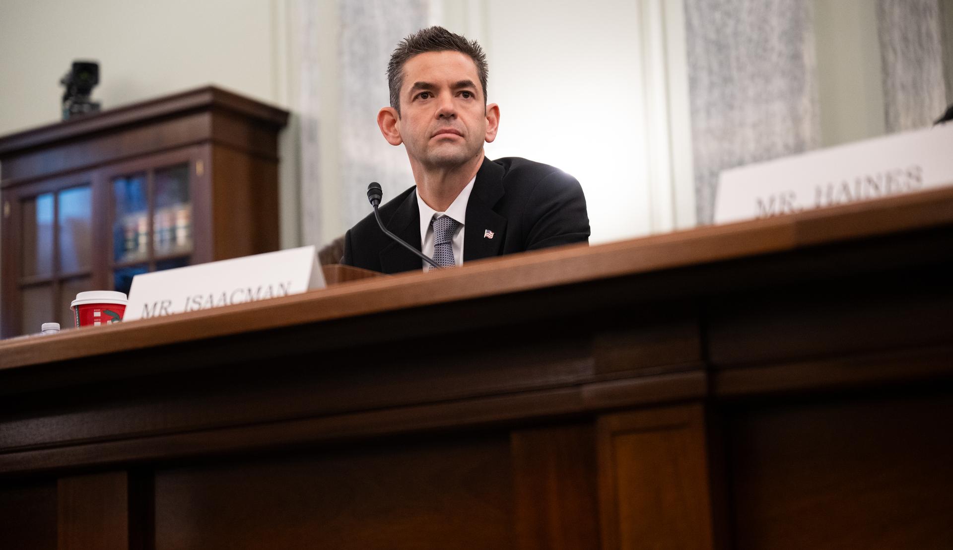 Jared Isaacman, President Donald Trump’s nominee to be the next administrator of NASA, appears before the Senate Committee on Commerce, Science, and Transportation, Wednesday, Dec. 3, 2025, at the Russell Senate Office Building in Washington.  Photo Credit: (NASA/Joel Kowsky)
