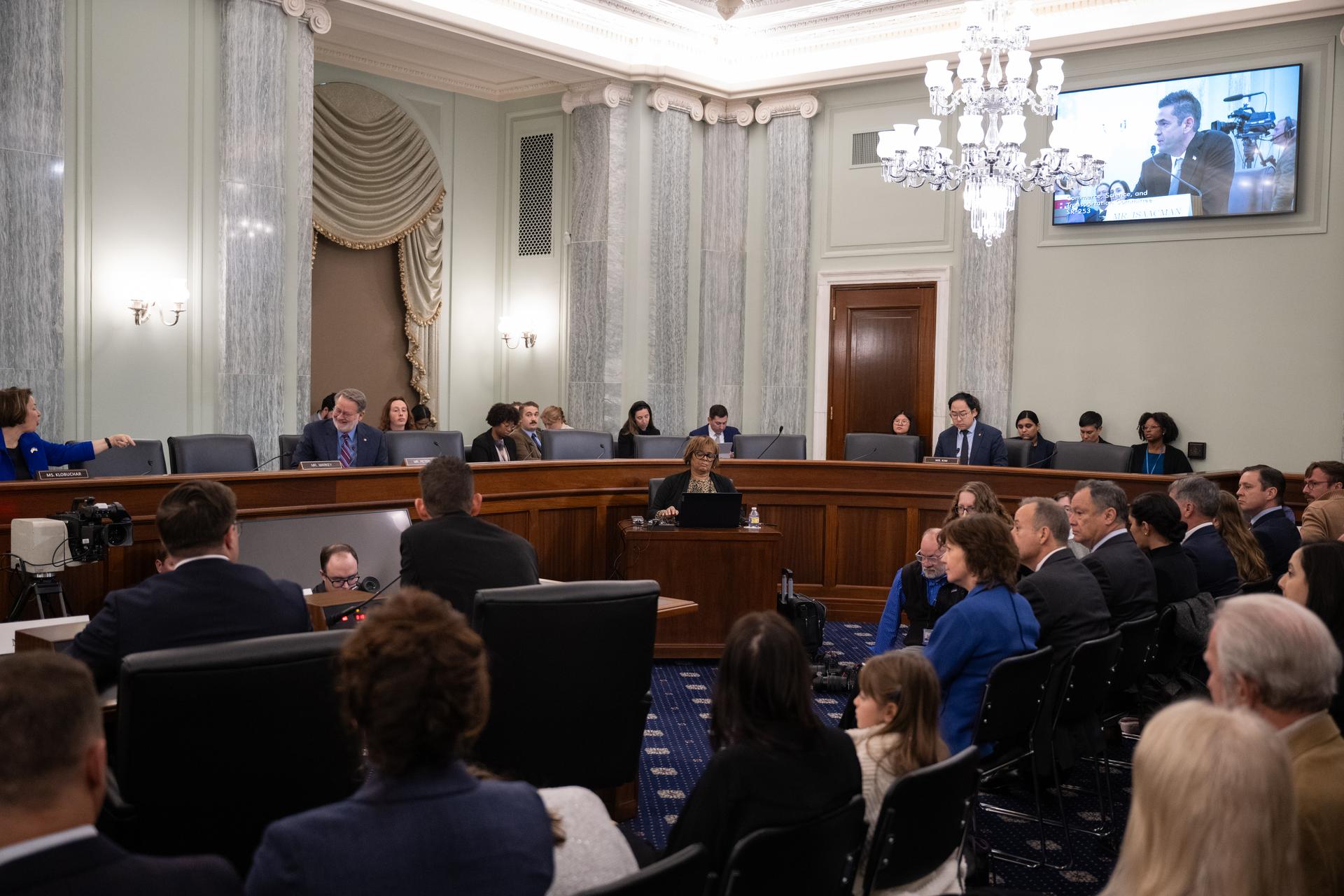Jared Isaacman, President Donald Trump’s nominee to be the next administrator of NASA, appears before the Senate Committee on Commerce, Science, and Transportation, Wednesday, Dec. 3, 2025, at the Russell Senate Office Building in Washington.  Photo Credit: (NASA/Joel Kowsky)